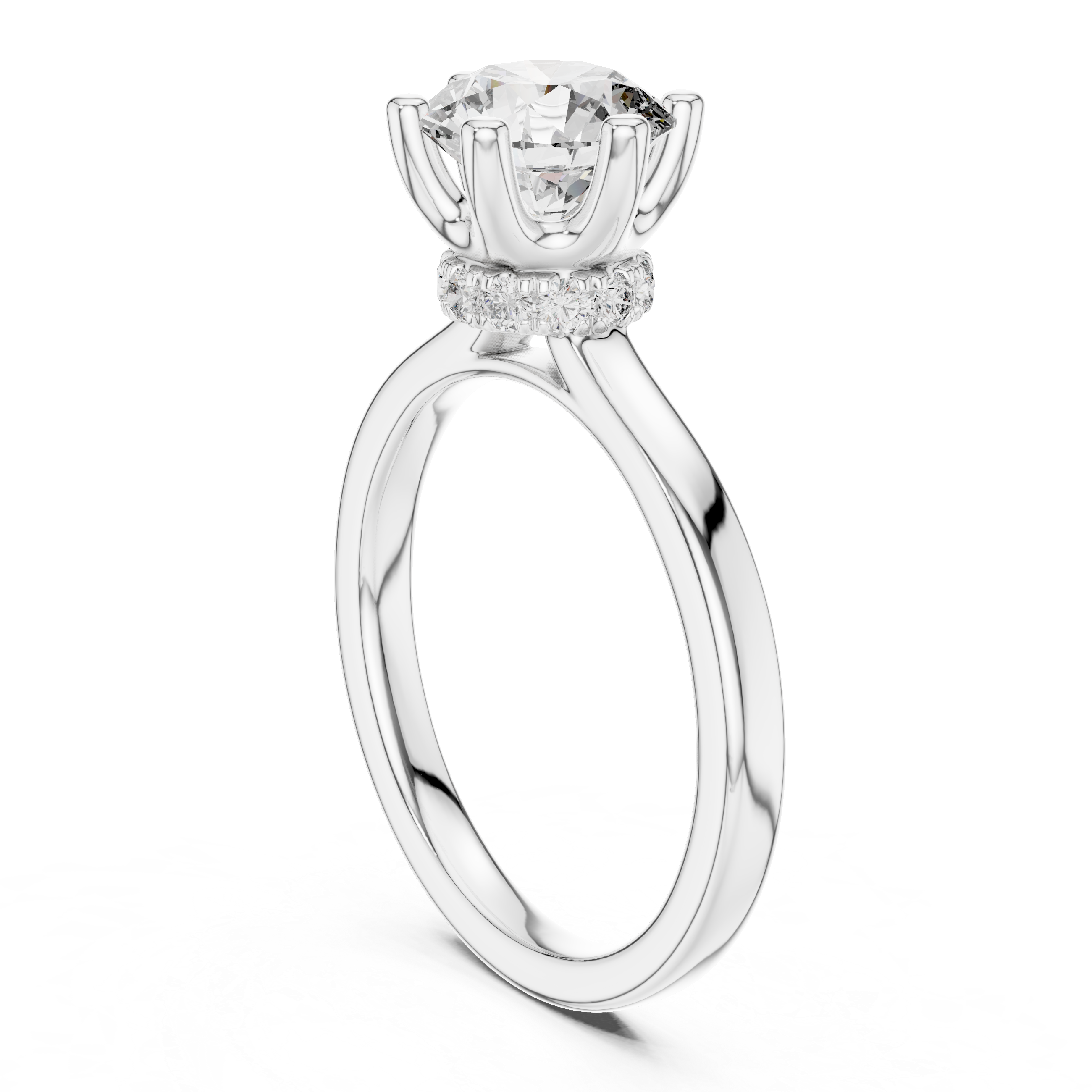 Round Cut Brilliant Moissanite VVS1 Eternity Engagement Ring