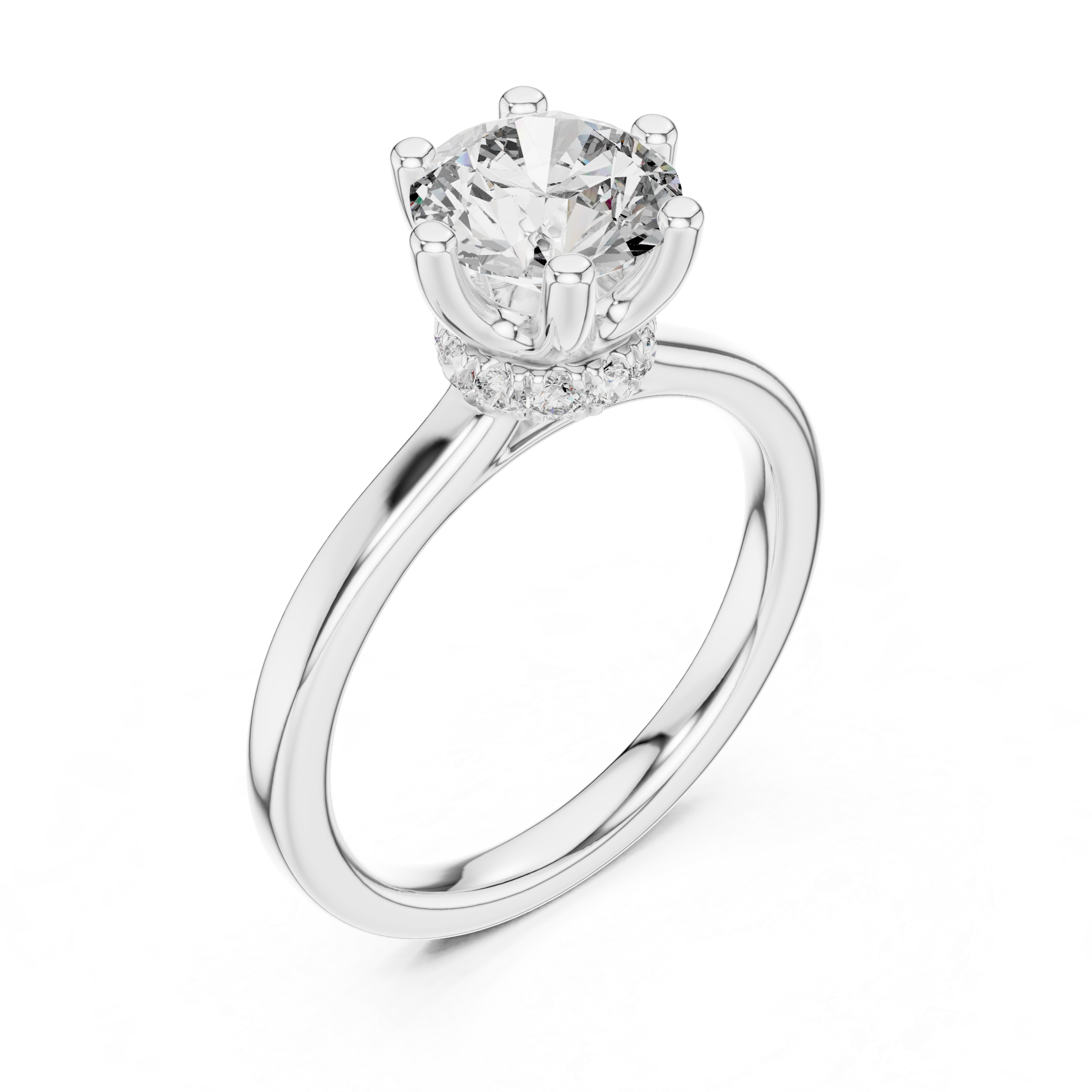 Round Cut Brilliant Moissanite VVS1 Eternity Engagement Ring