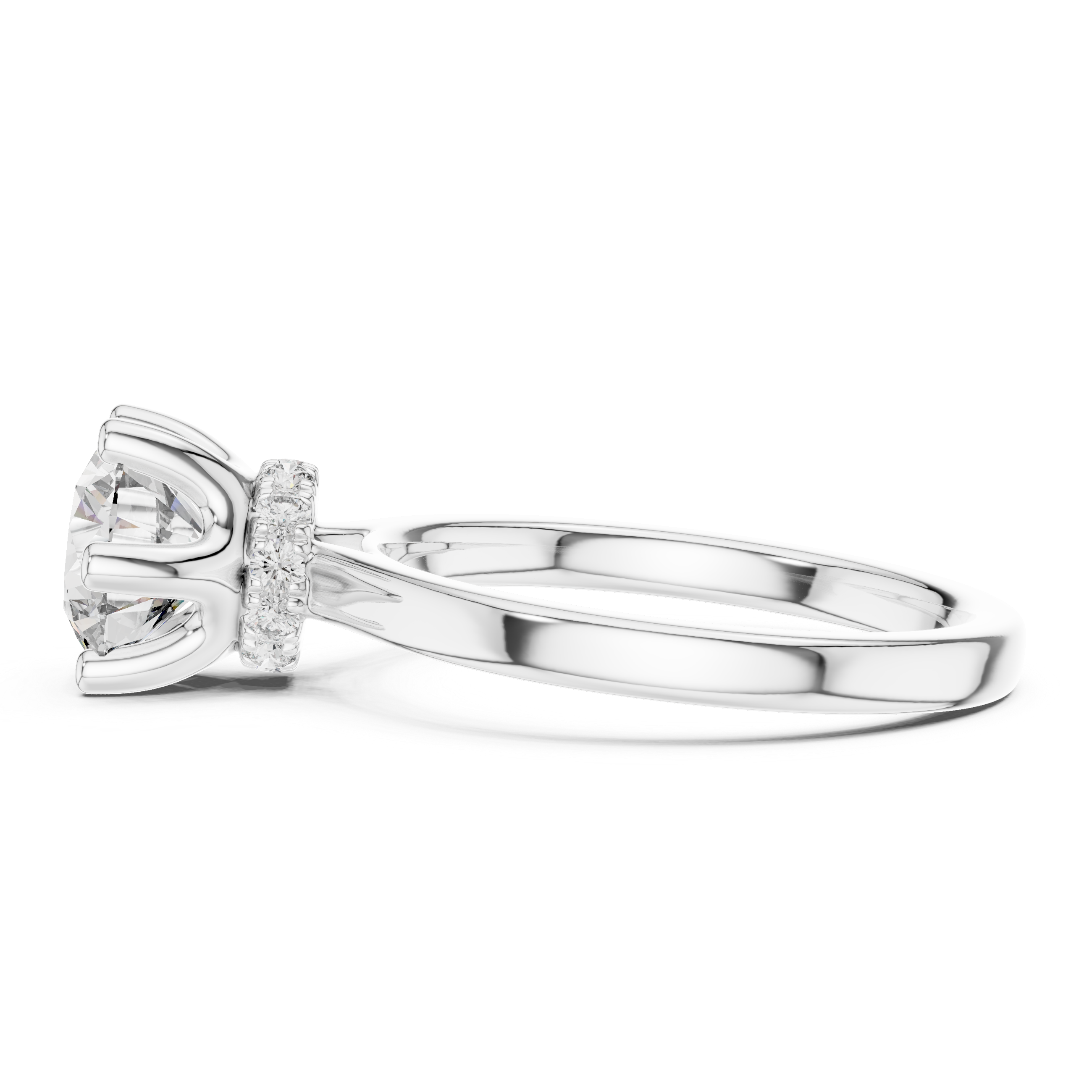 Round Cut Brilliant Moissanite VVS1 Eternity Engagement Ring