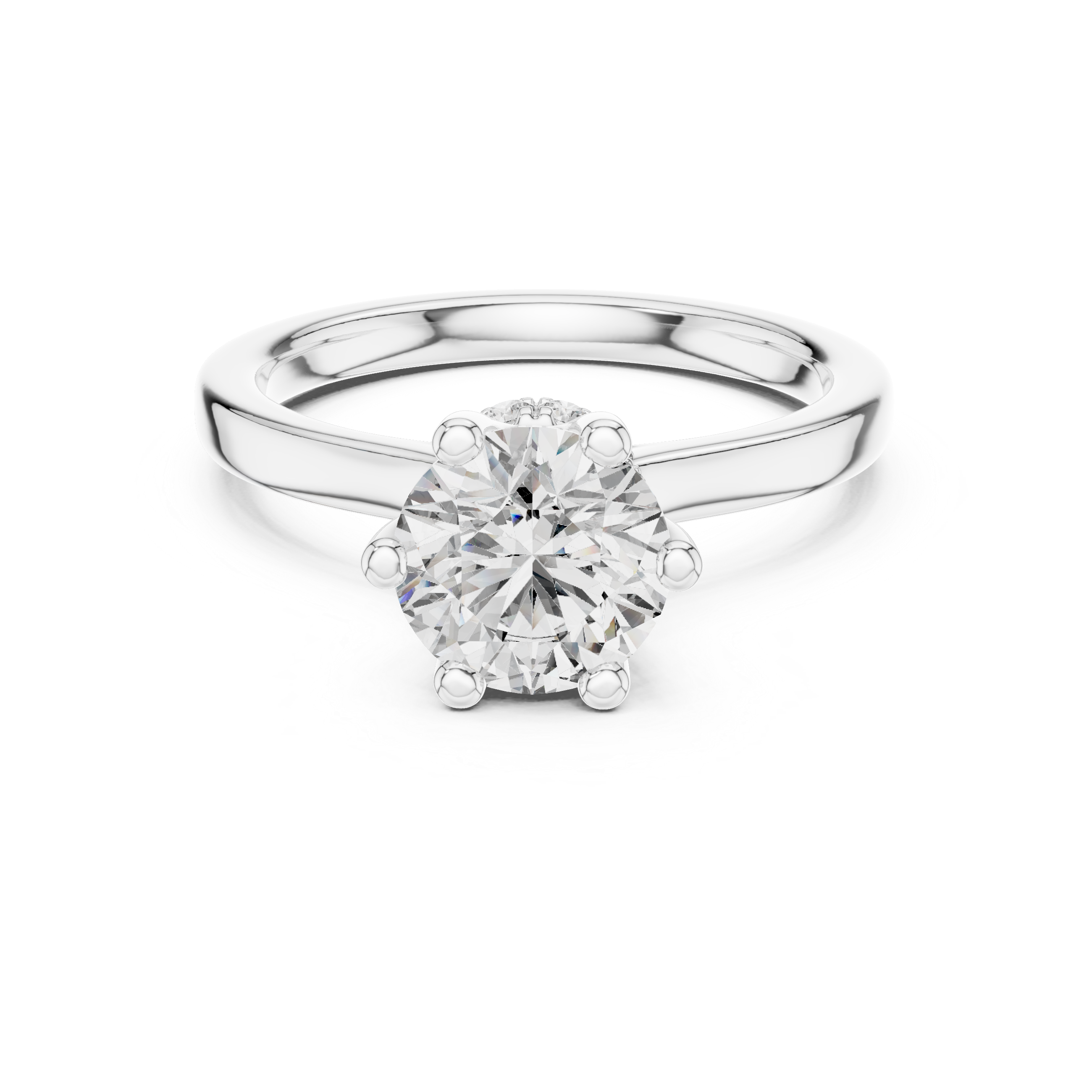 Round Cut Brilliant Moissanite VVS1 Eternity Engagement Ring