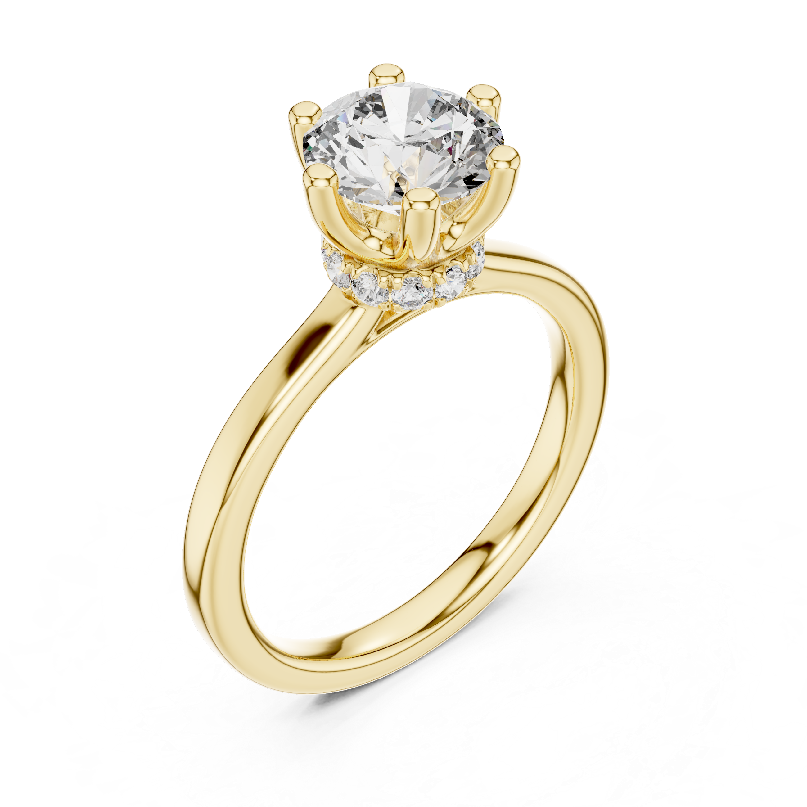Round Cut Brilliant Moissanite VVS1 Eternity Engagement Ring