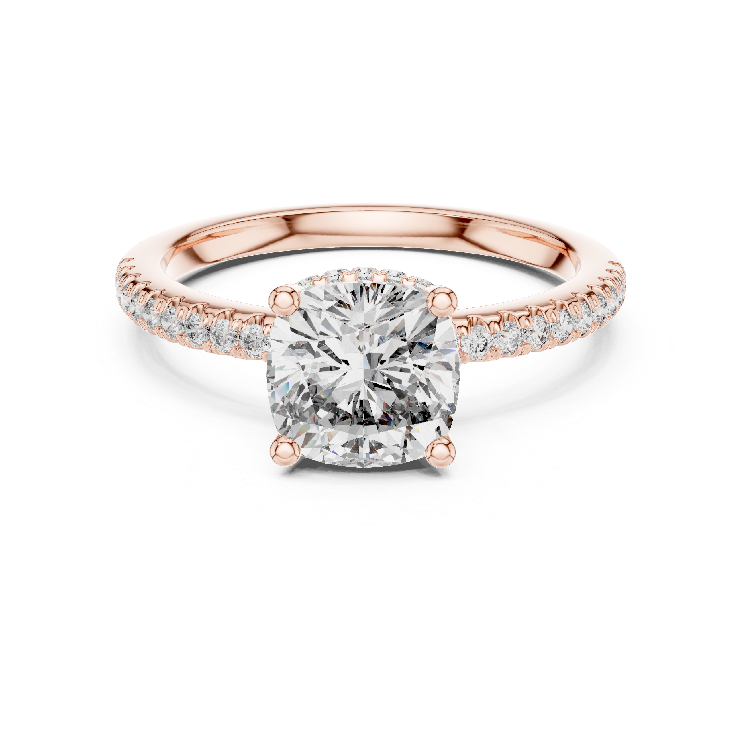 Cushion And Round Cut Brilliant Moissanite VVS1 Eternity Engagement Ring