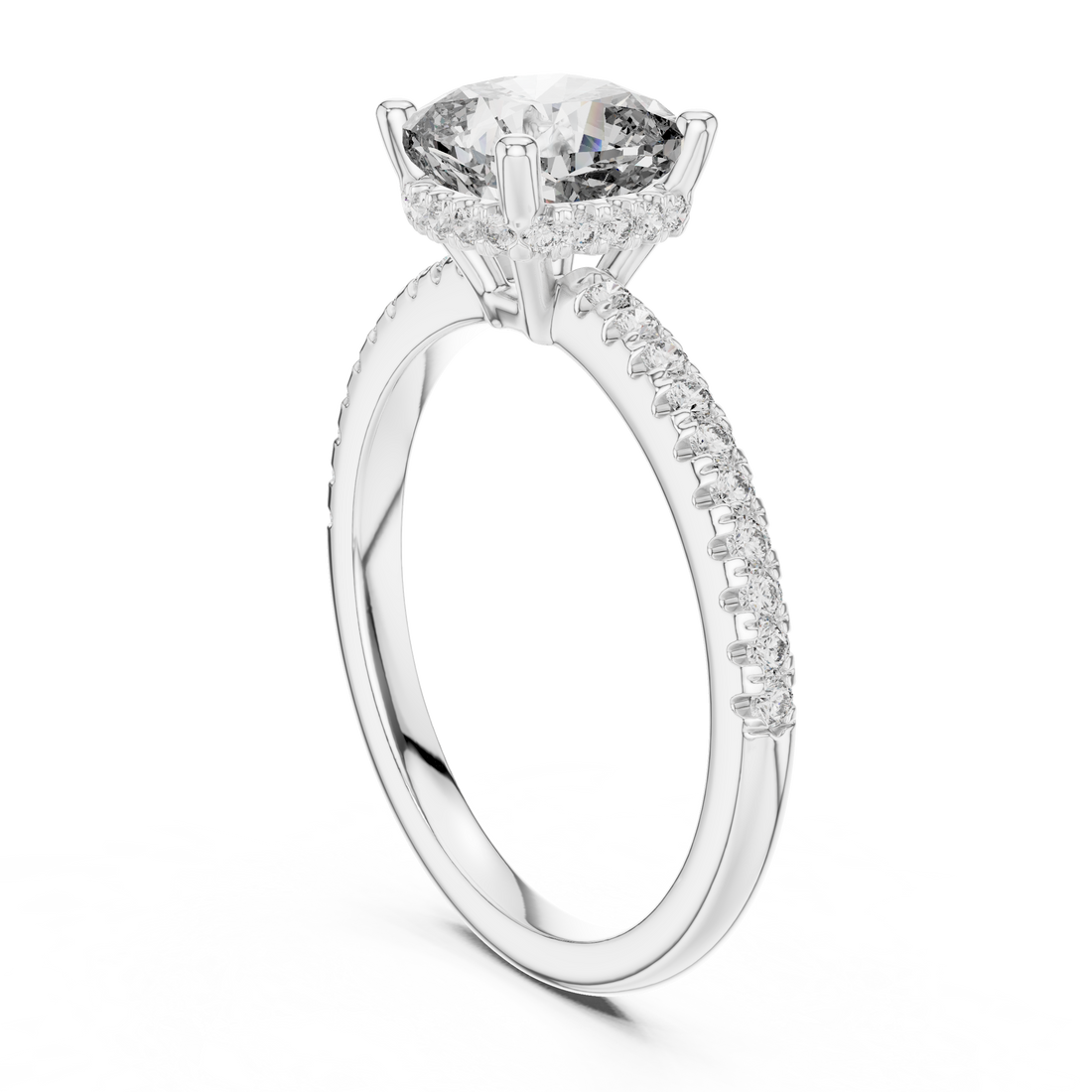 Cushion And Round Cut Brilliant Moissanite VVS1 Eternity Engagement Ring