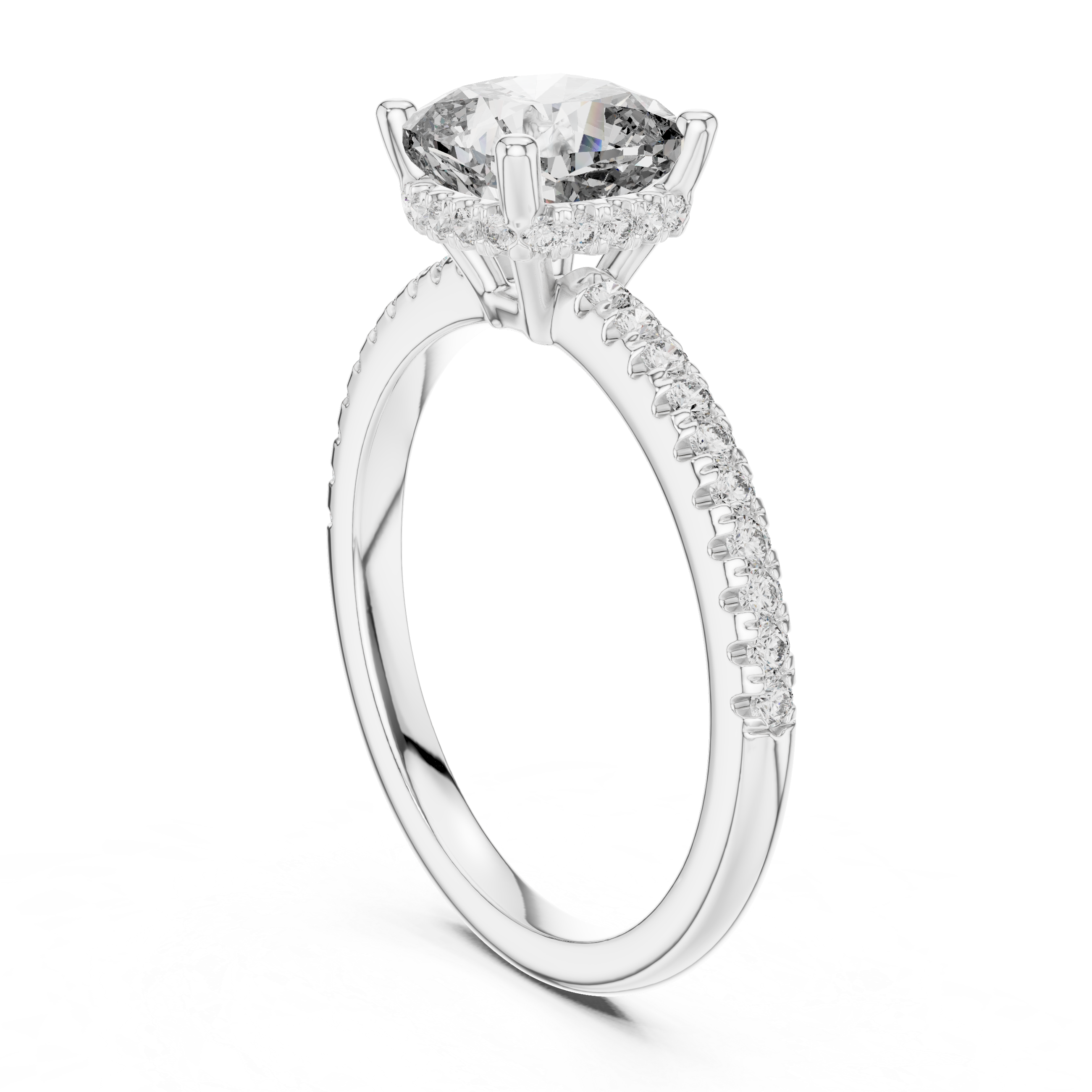 Cushion And Round Cut Brilliant Moissanite VVS1 Eternity Engagement Ring
