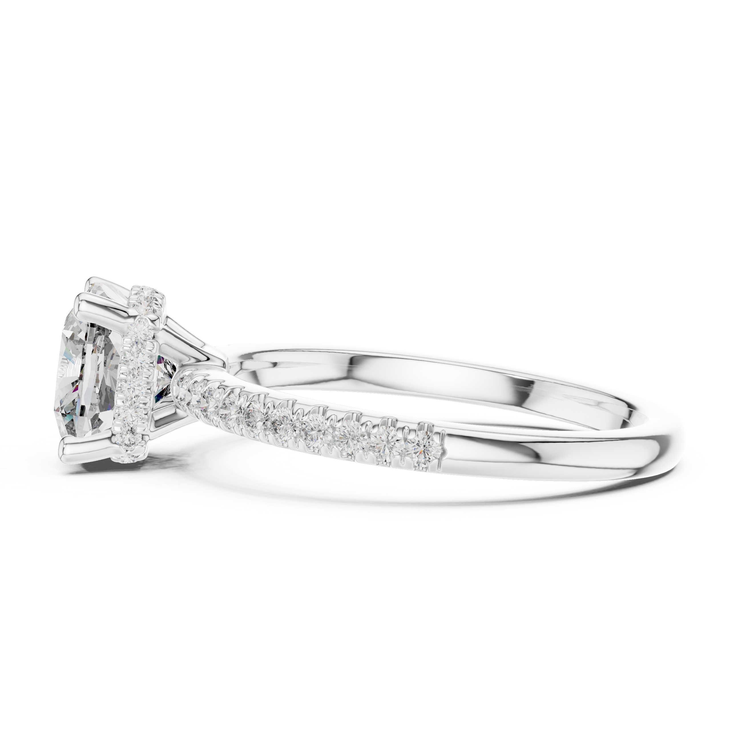 Cushion And Round Cut Brilliant Moissanite VVS1 Eternity Engagement Ring