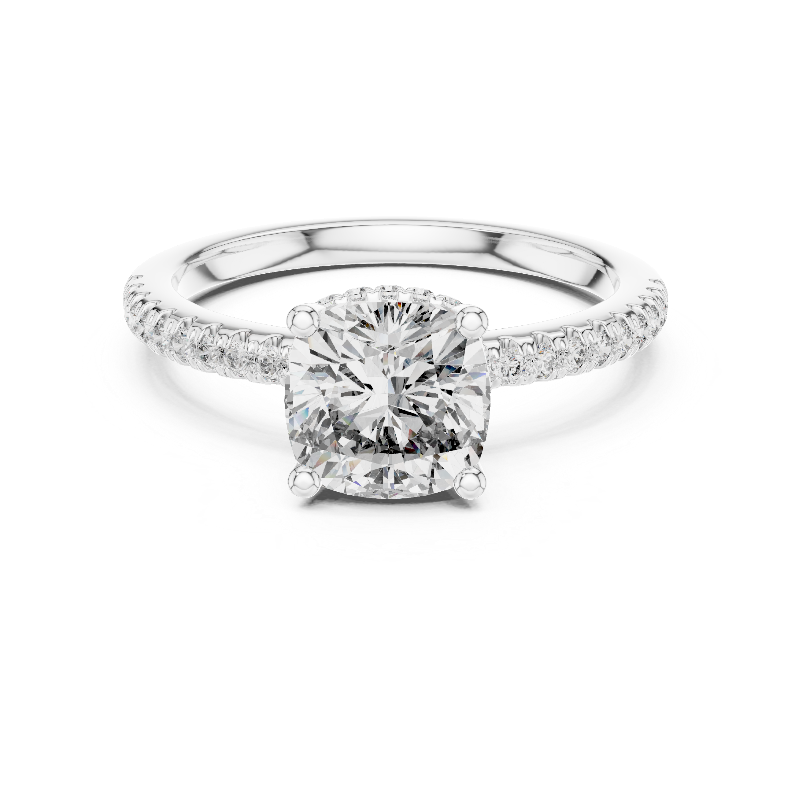 Cushion And Round Cut Brilliant Moissanite VVS1 Eternity Engagement Ring