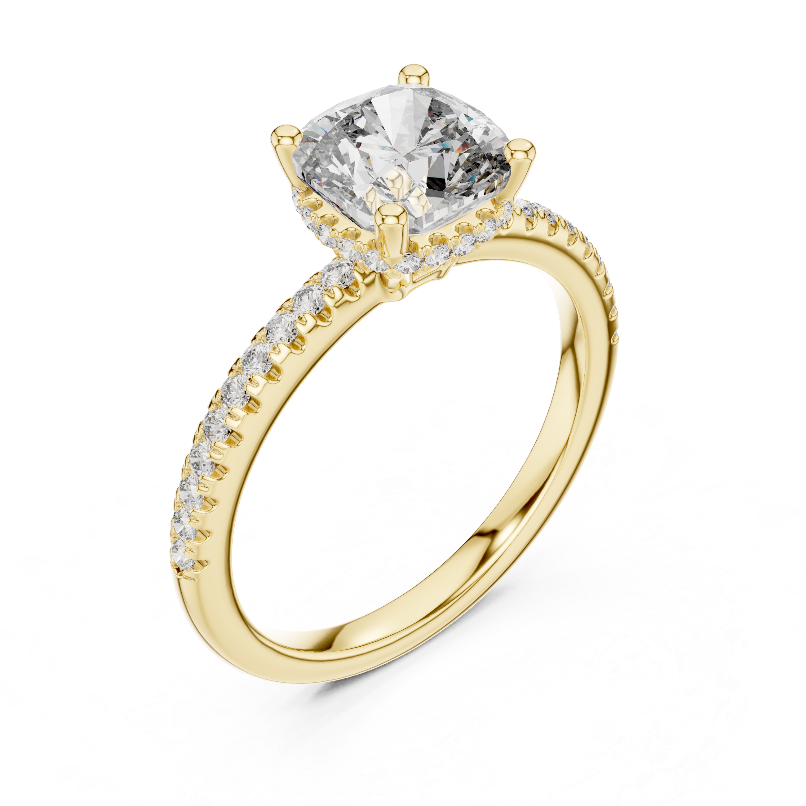 Cushion And Round Cut Brilliant Moissanite VVS1 Eternity Engagement Ring