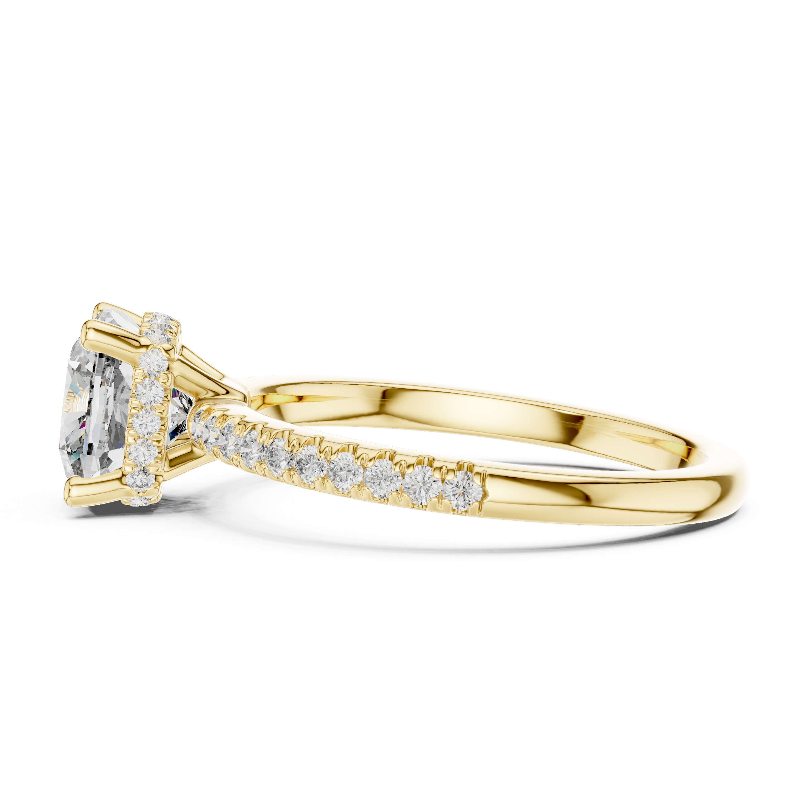 Cushion And Round Cut Brilliant Moissanite VVS1 Eternity Engagement Ring