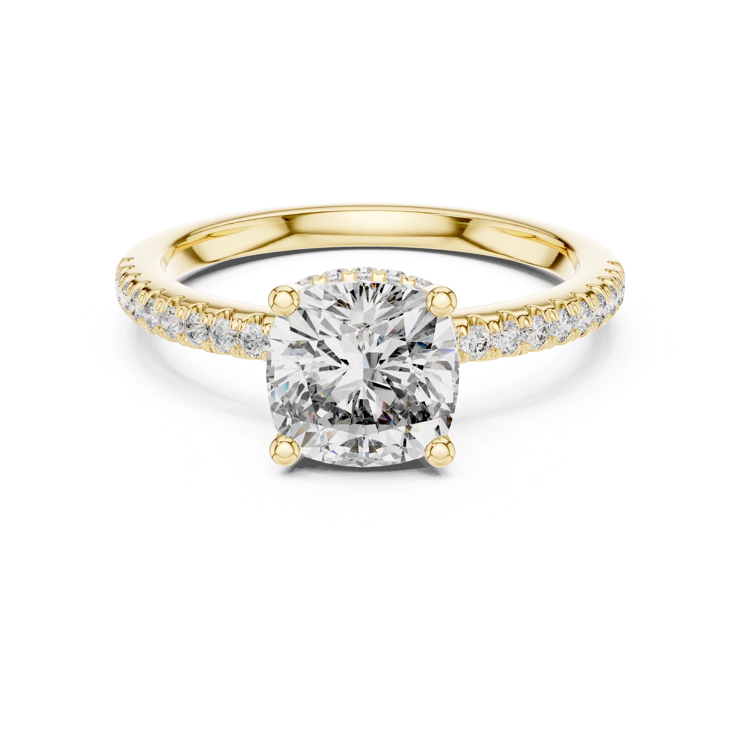 Cushion And Round Cut Brilliant Moissanite VVS1 Eternity Engagement Ring