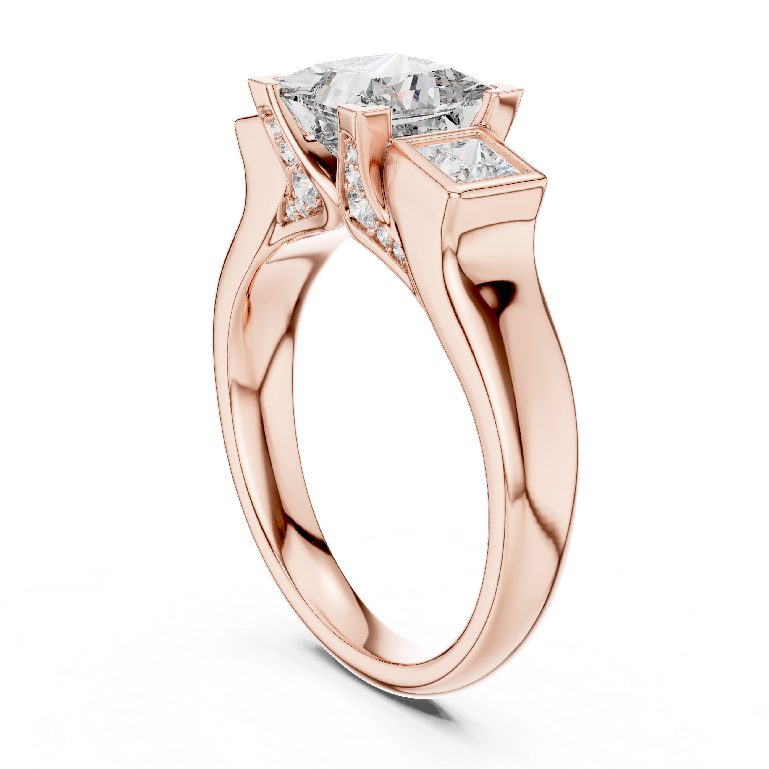 Princess Brilliant Moissanite VVS1 Eternity Engagement Ring