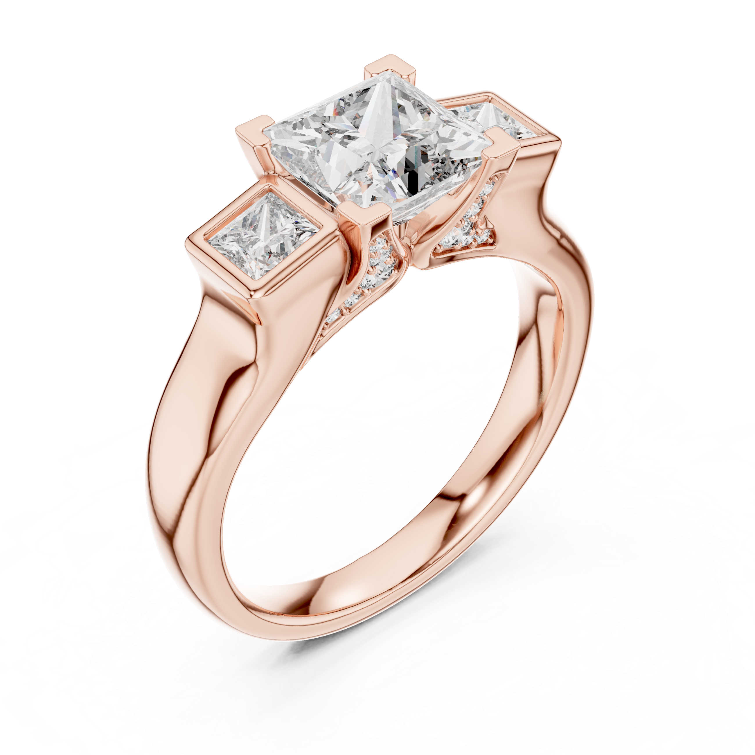 Princess Brilliant Moissanite VVS1 Eternity Engagement Ring