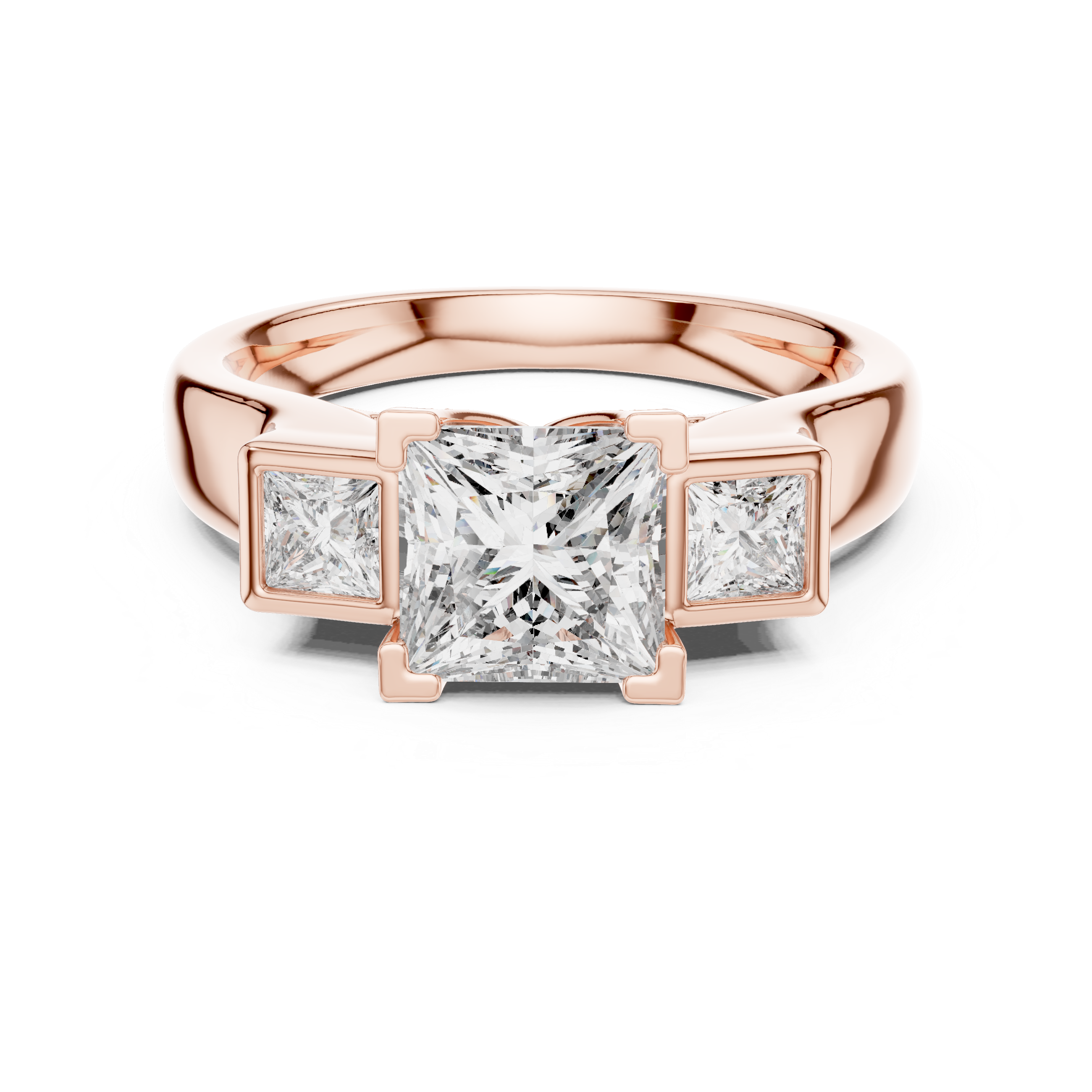 Princess Brilliant Moissanite VVS1 Eternity Engagement Ring