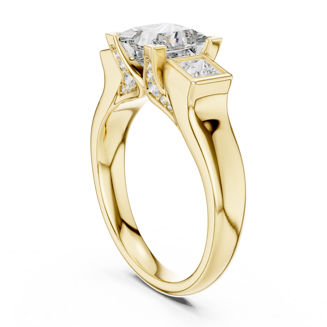 Princess Brilliant Moissanite VVS1 Eternity Engagement Ring