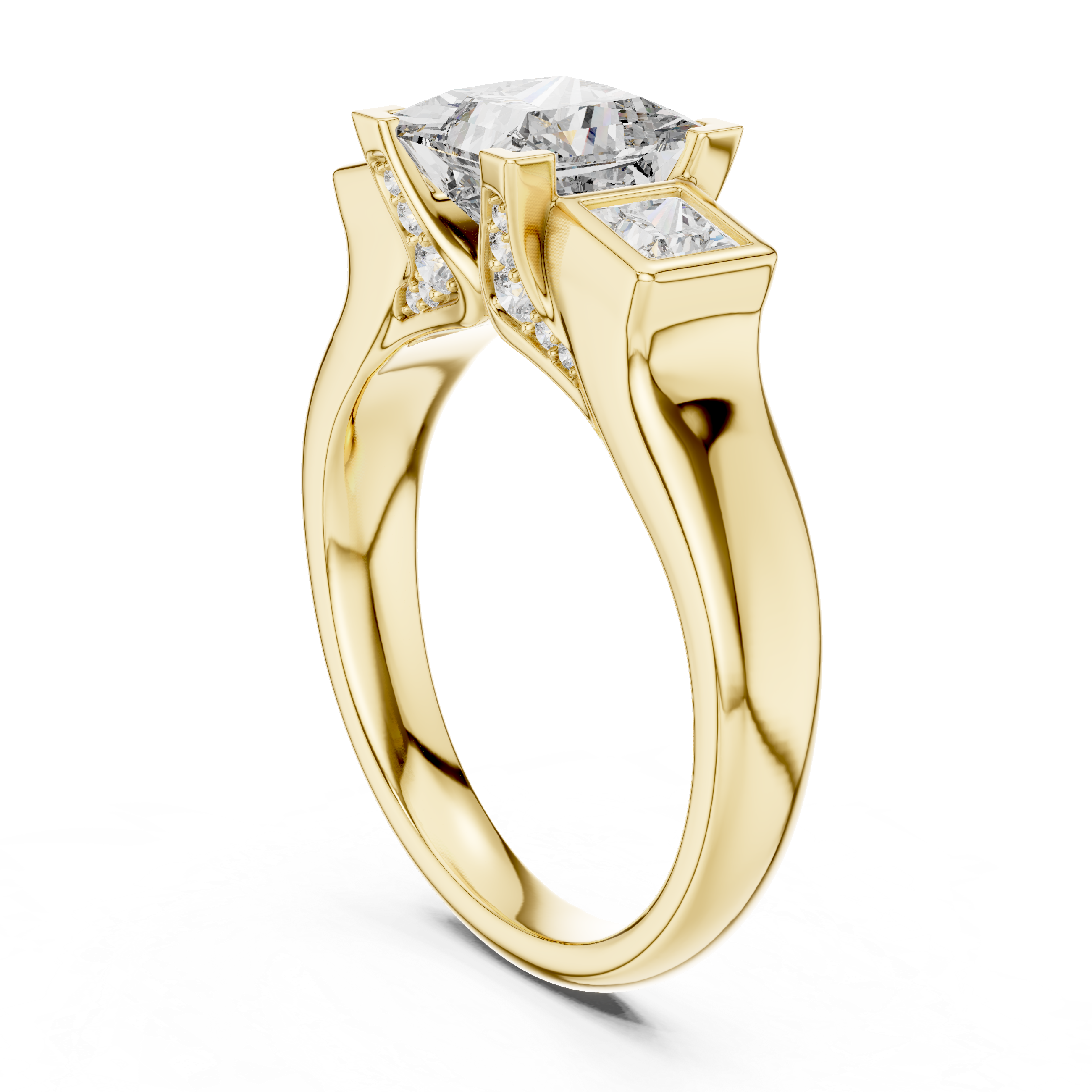 Princess Brilliant Moissanite VVS1 Eternity Engagement Ring