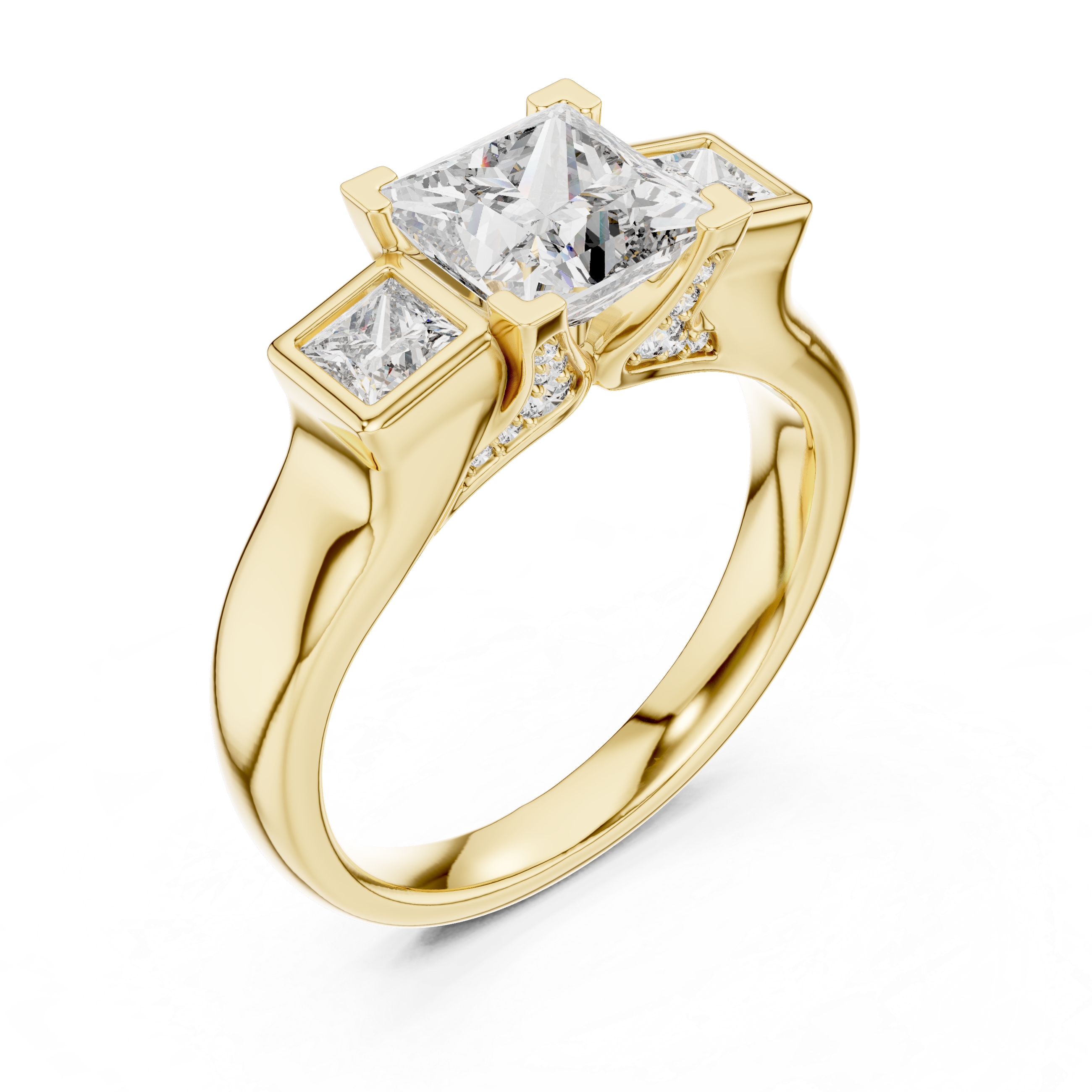 Princess Brilliant Moissanite VVS1 Eternity Engagement Ring
