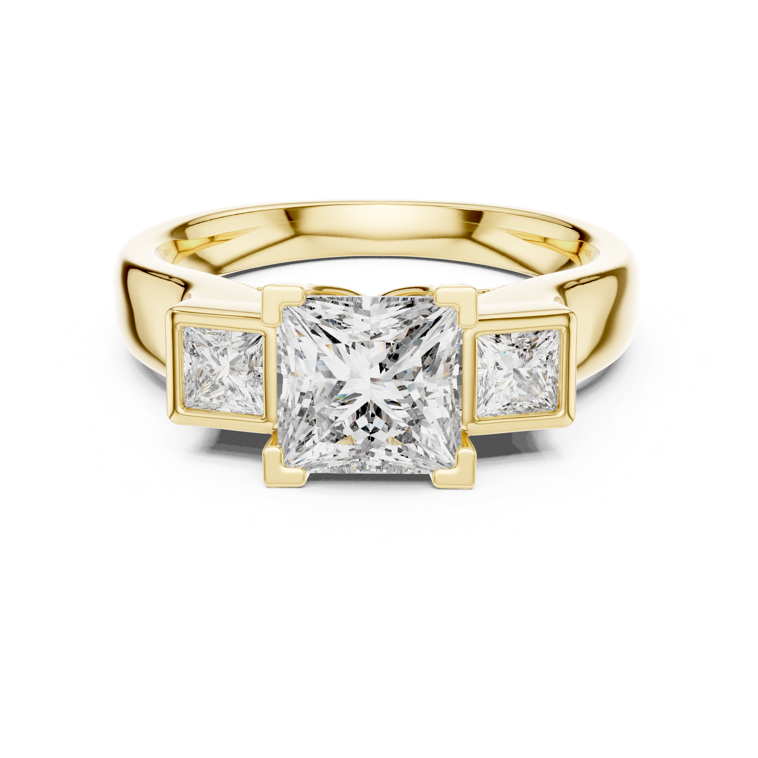 Princess Brilliant Moissanite VVS1 Eternity Engagement Ring