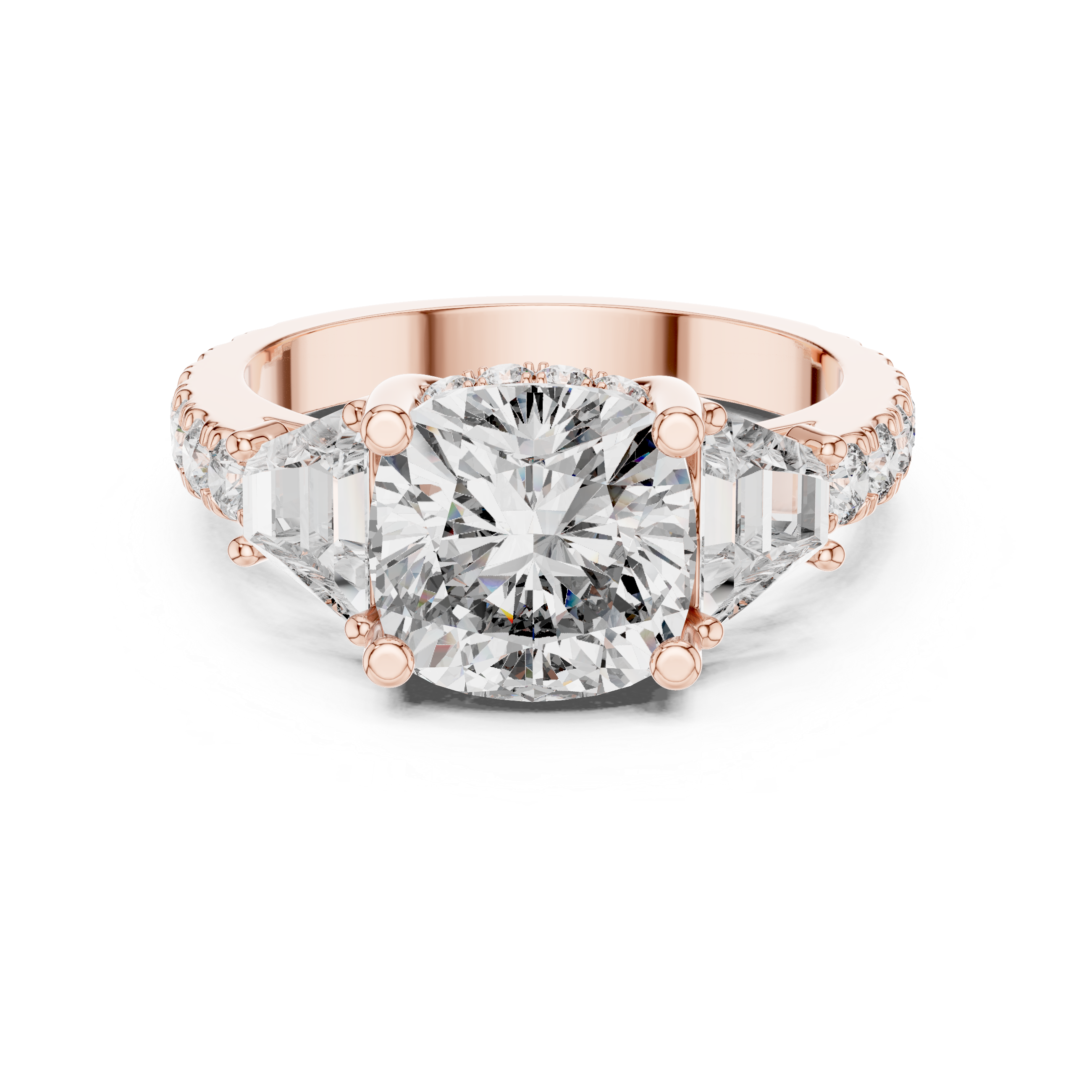Cushion Cut Brilliant Moissanite VVS1 Eternity Engagement Ring