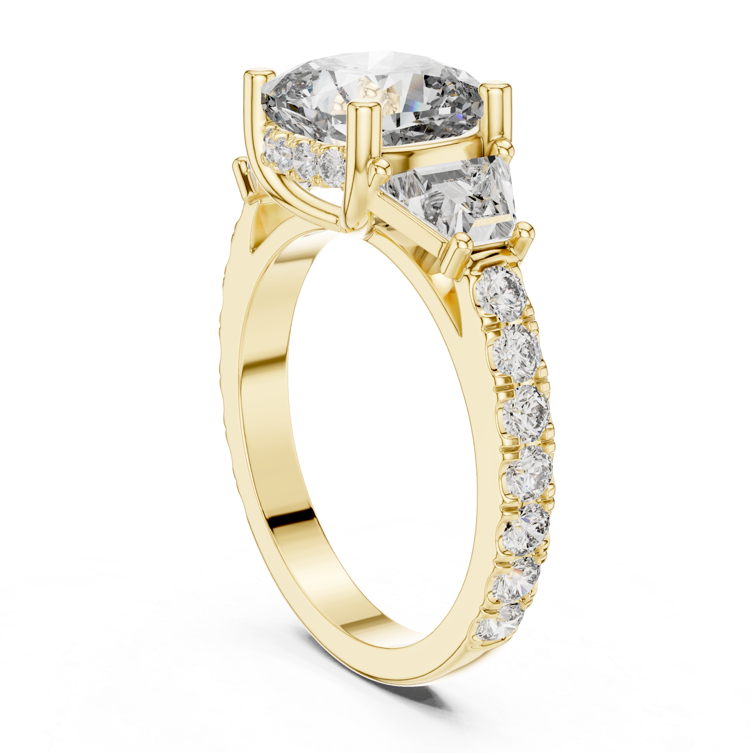 Cushion Cut Brilliant Moissanite VVS1 Eternity Engagement Ring