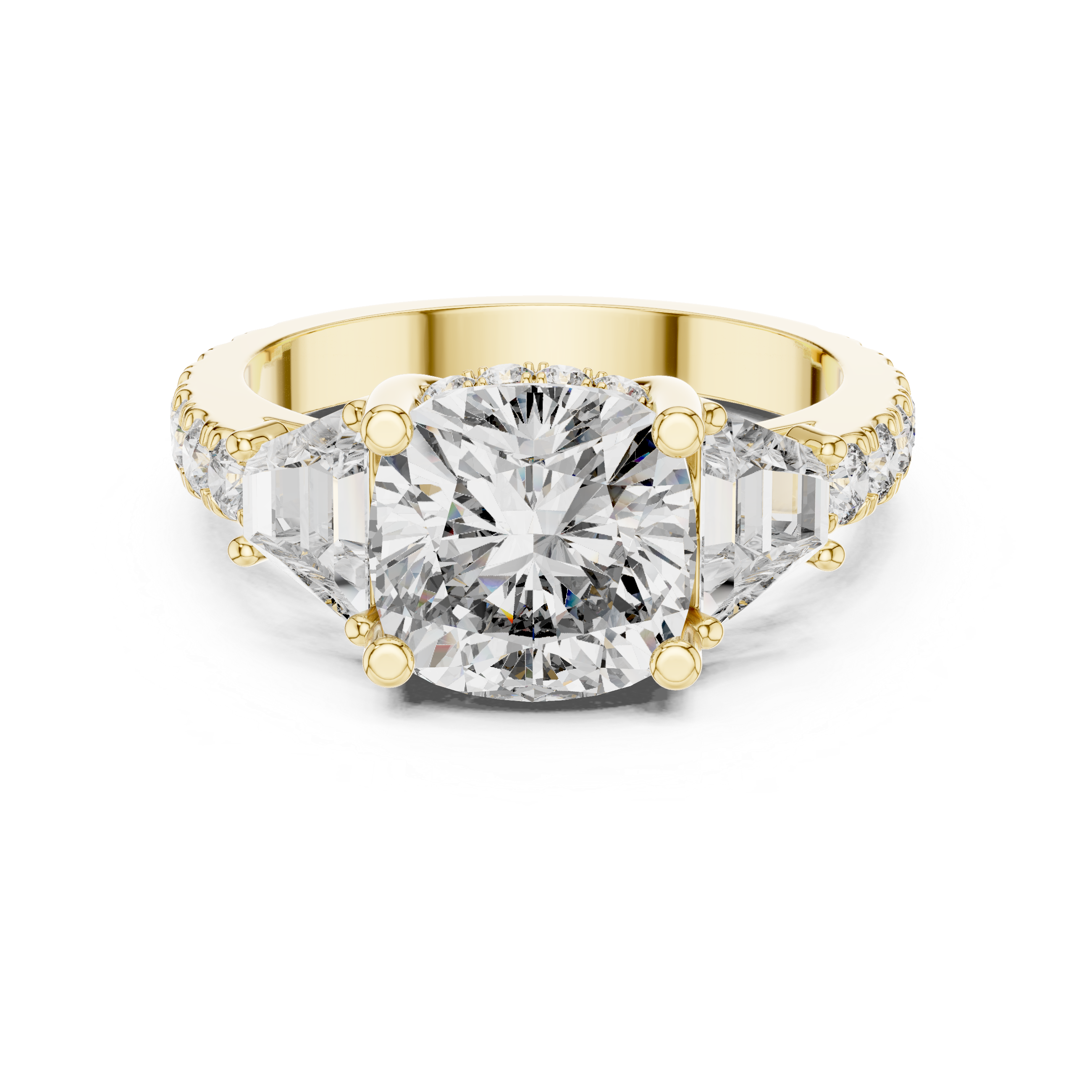 Cushion Cut Brilliant Moissanite VVS1 Eternity Engagement Ring