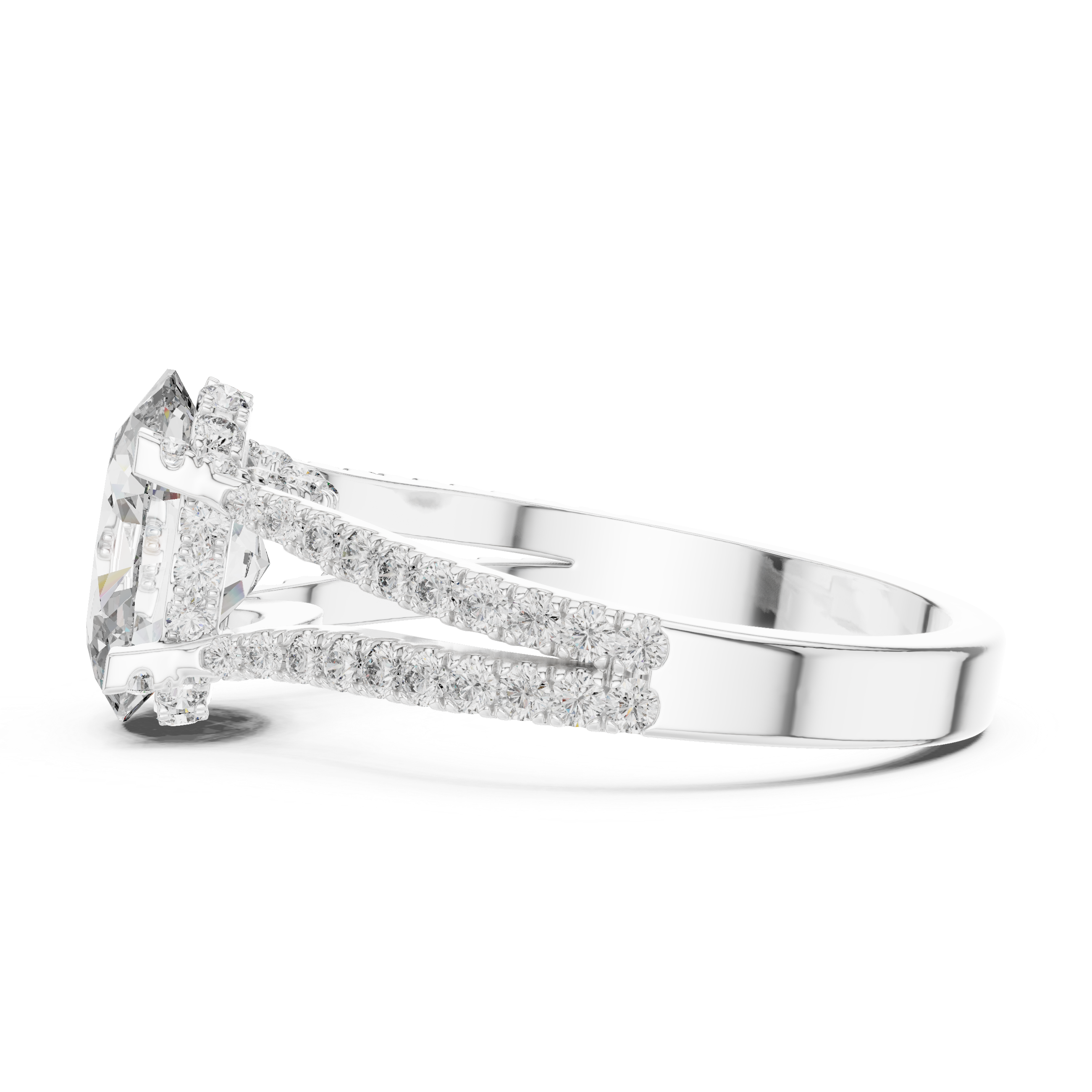 Oval Cut Brilliant Moissanite VVS1 Eternity Engagement Ring