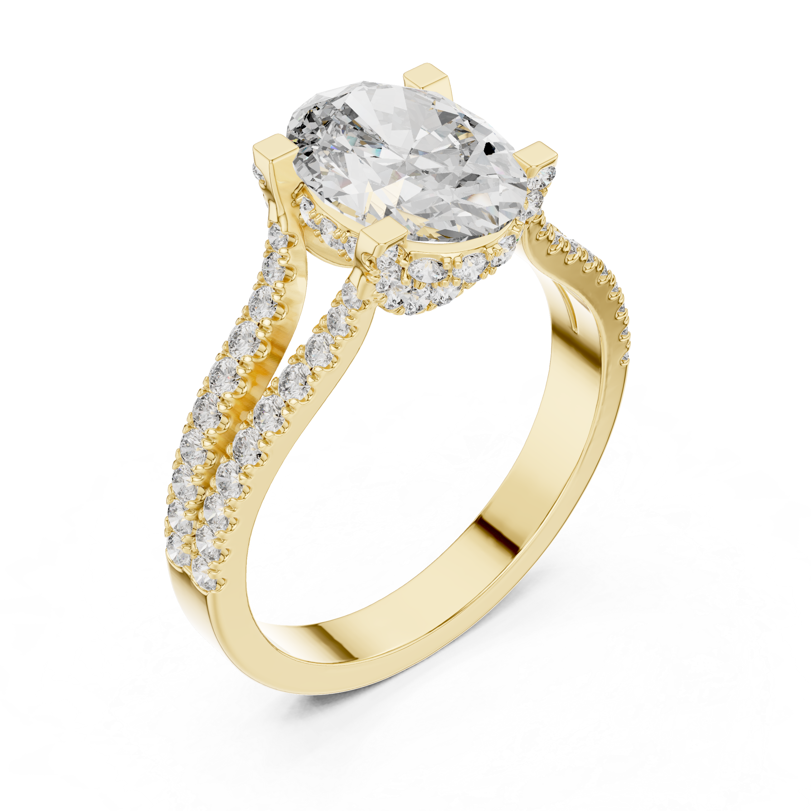 Oval Cut Brilliant Moissanite VVS1 Eternity Engagement Ring