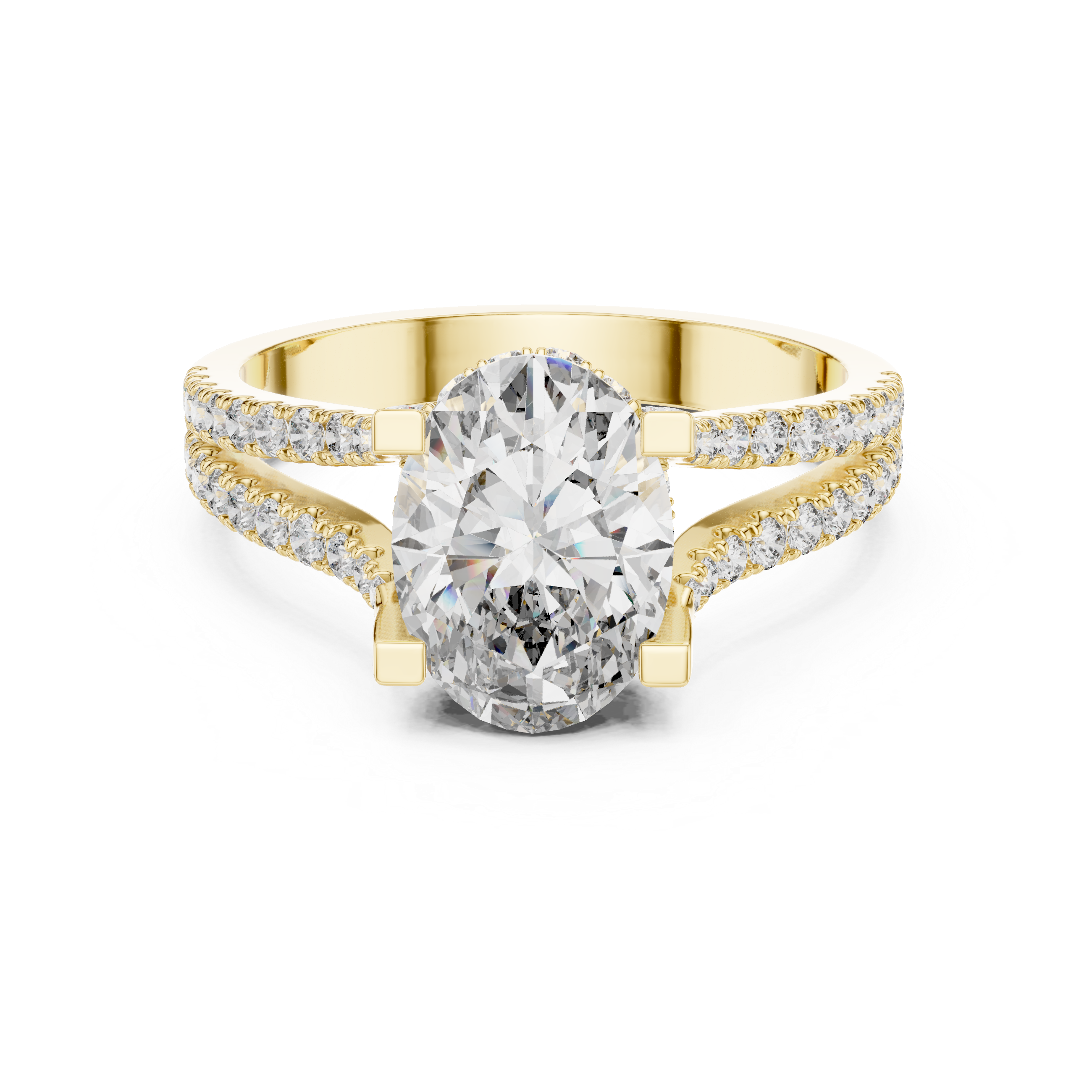 Oval Cut Brilliant Moissanite VVS1 Eternity Engagement Ring