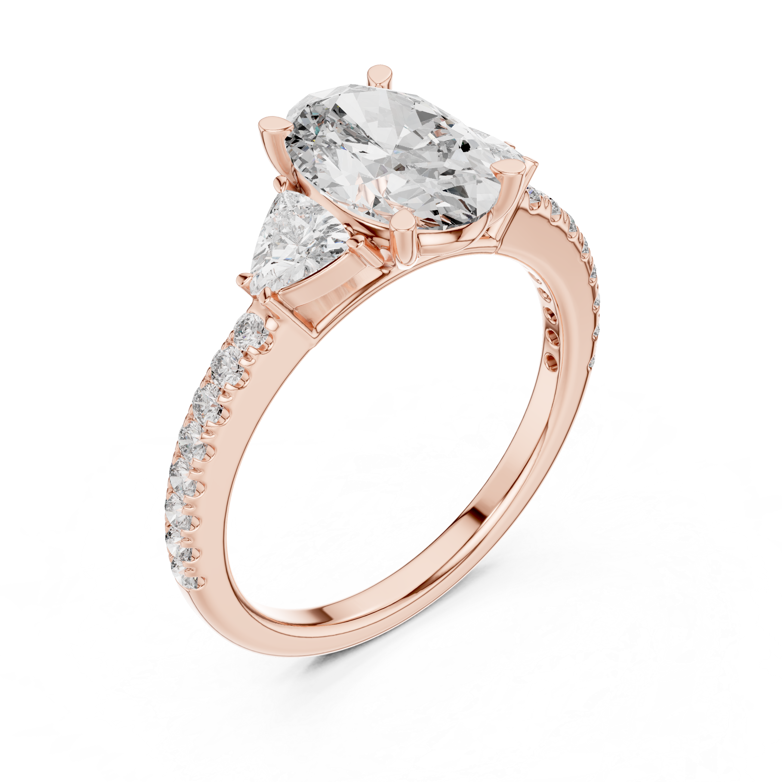 Oval, Trillion And Round Cut Brilliant Moissanite VVS1 Eternity Engagement Ring