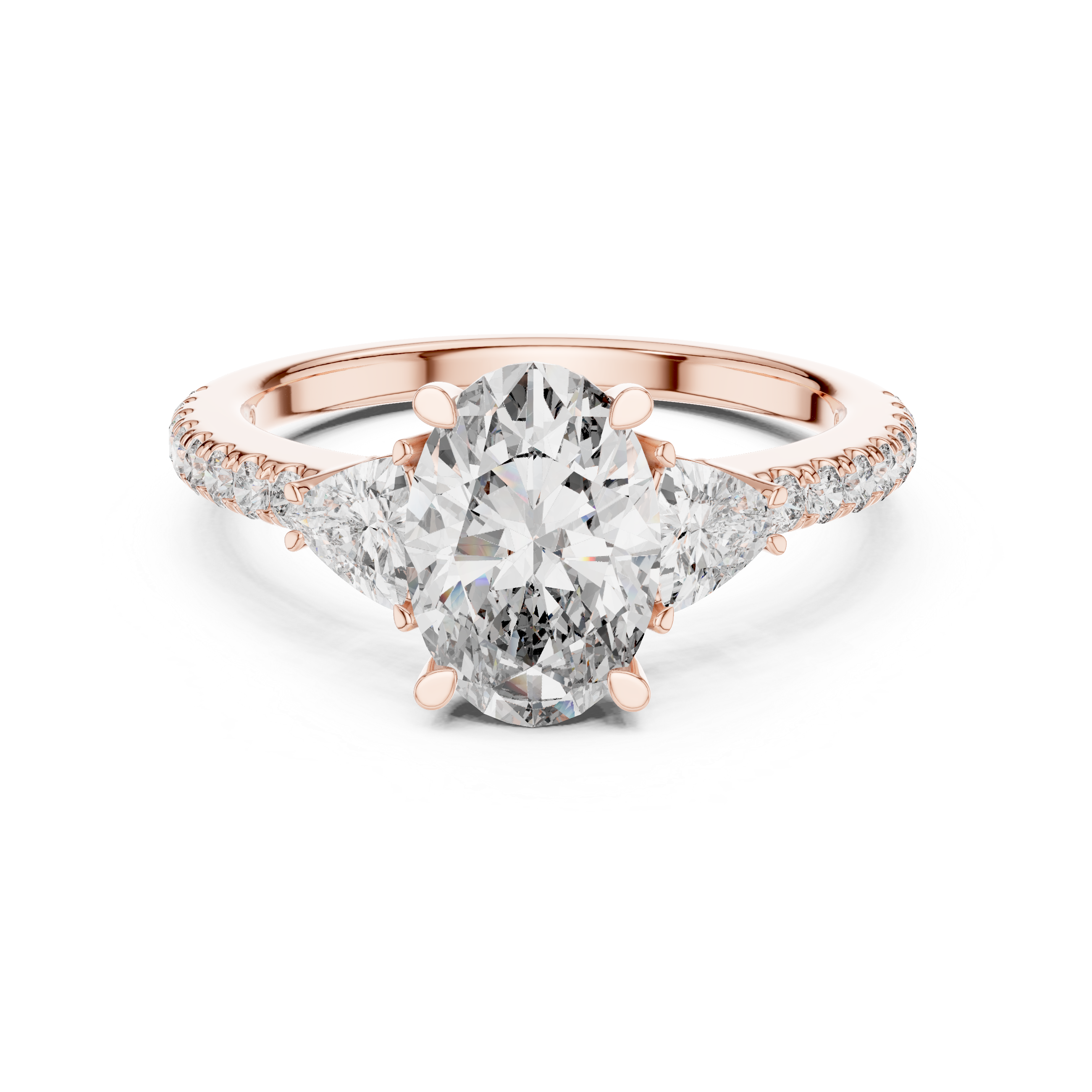 Oval Cut Brilliant Moissanite VVS1 Eternity Engagement Ring