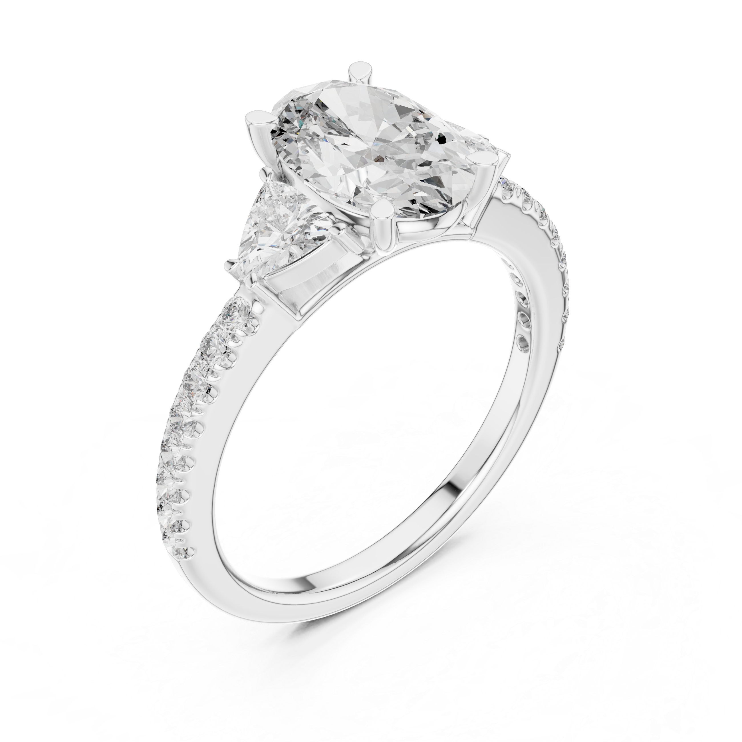 Oval Cut Brilliant Moissanite VVS1 Eternity Engagement Ring