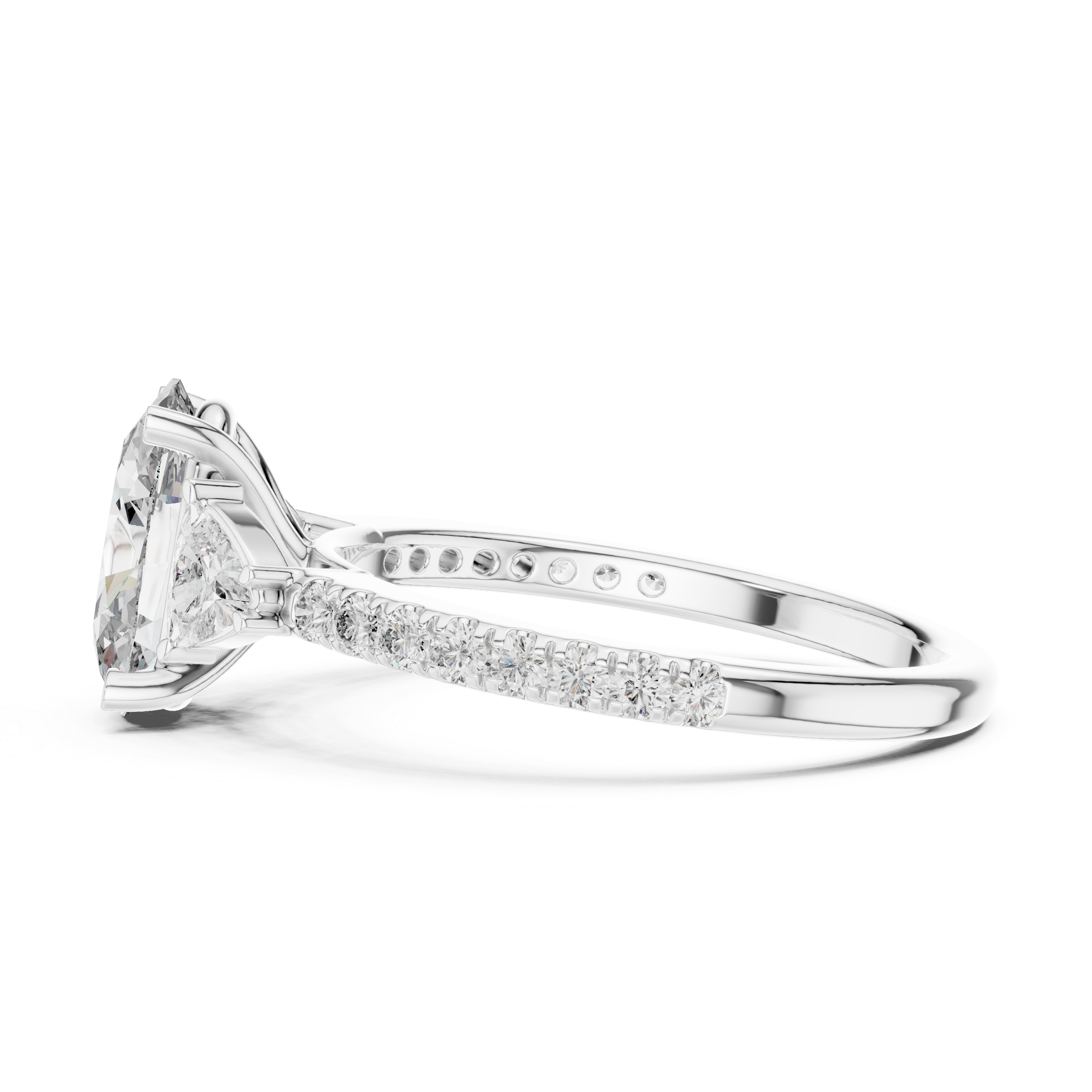 Oval, Trillion And Round Cut Brilliant Moissanite VVS1 Eternity Engagement Ring
