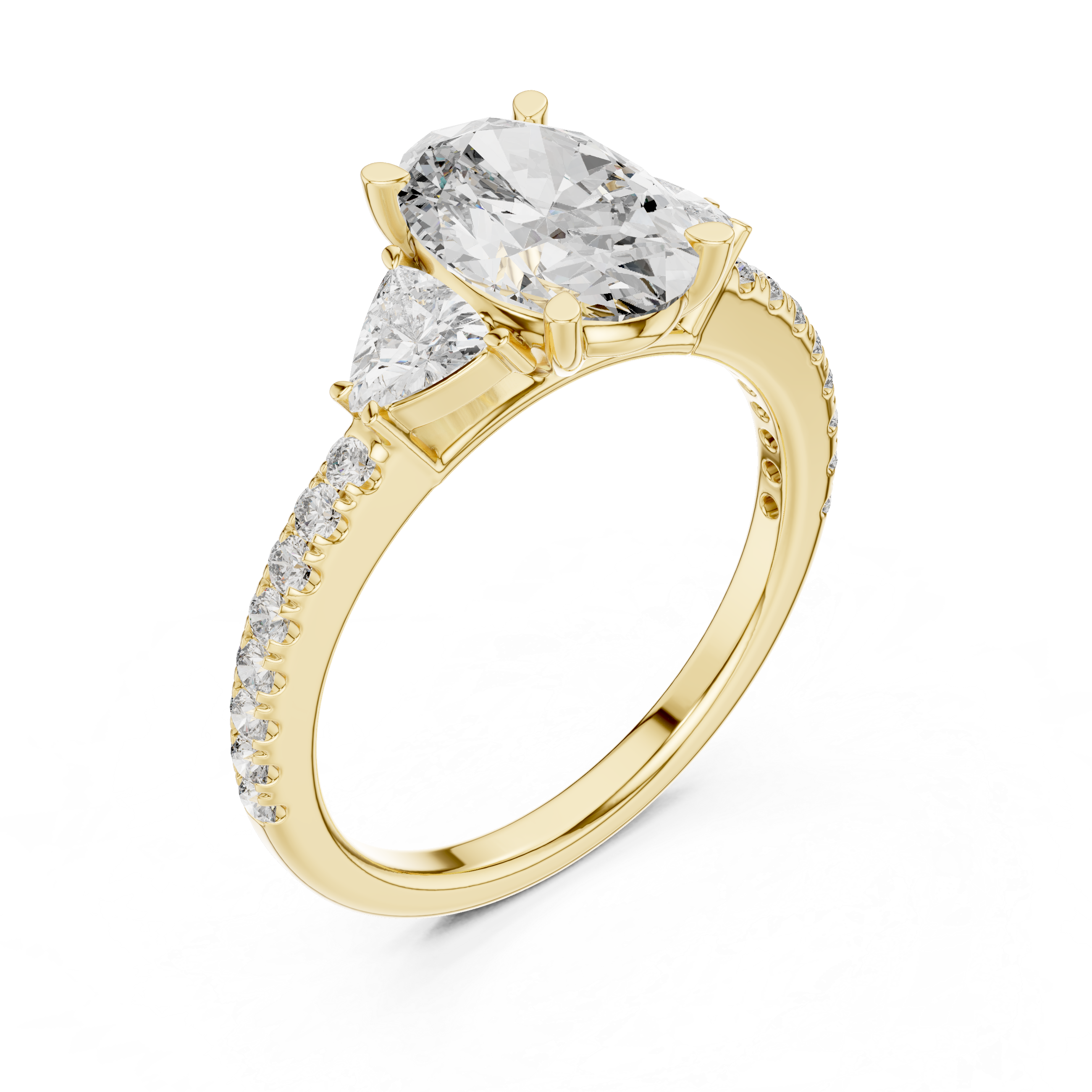Oval Cut Brilliant Moissanite VVS1 Eternity Engagement Ring