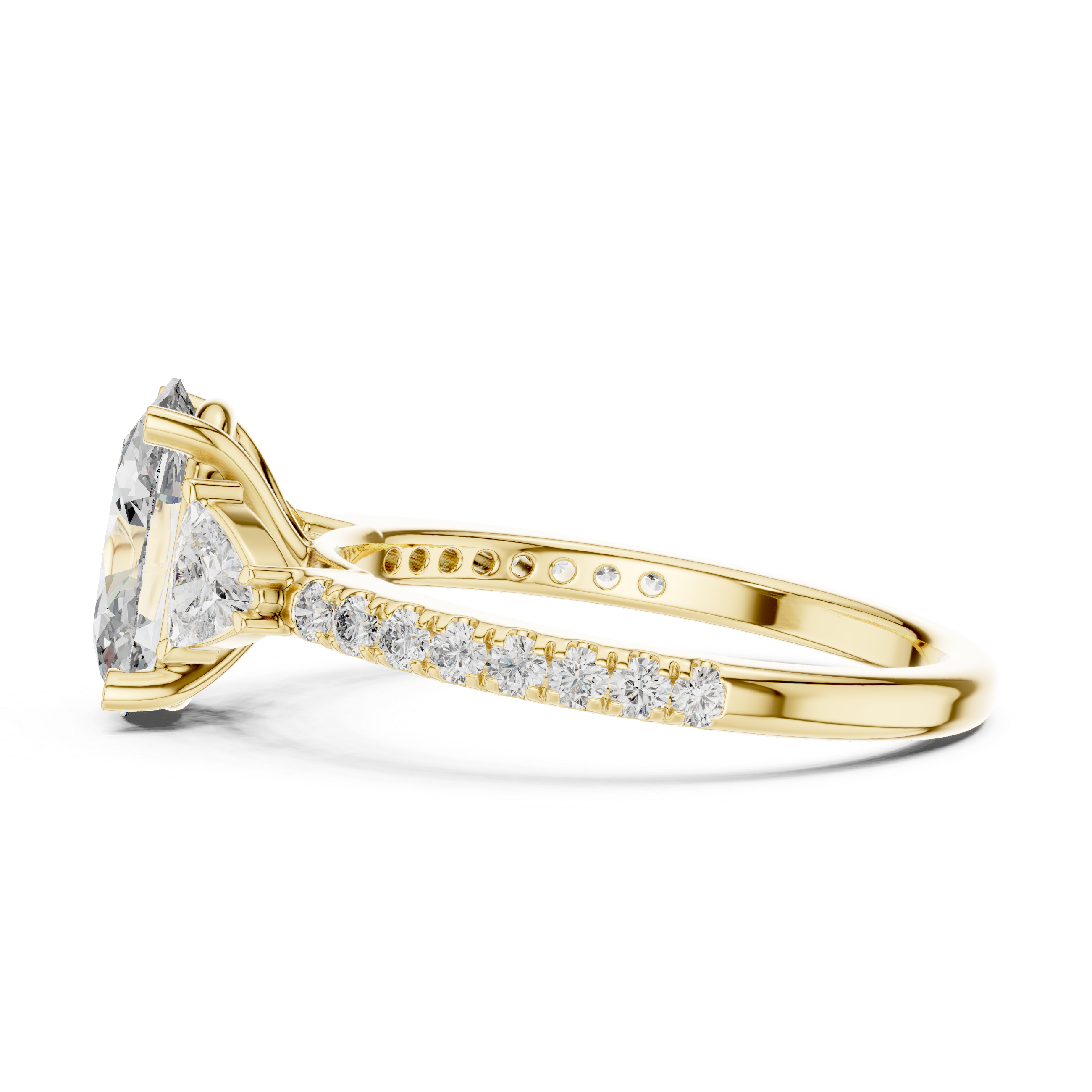 Oval Cut Brilliant Moissanite VVS1 Eternity Engagement Ring