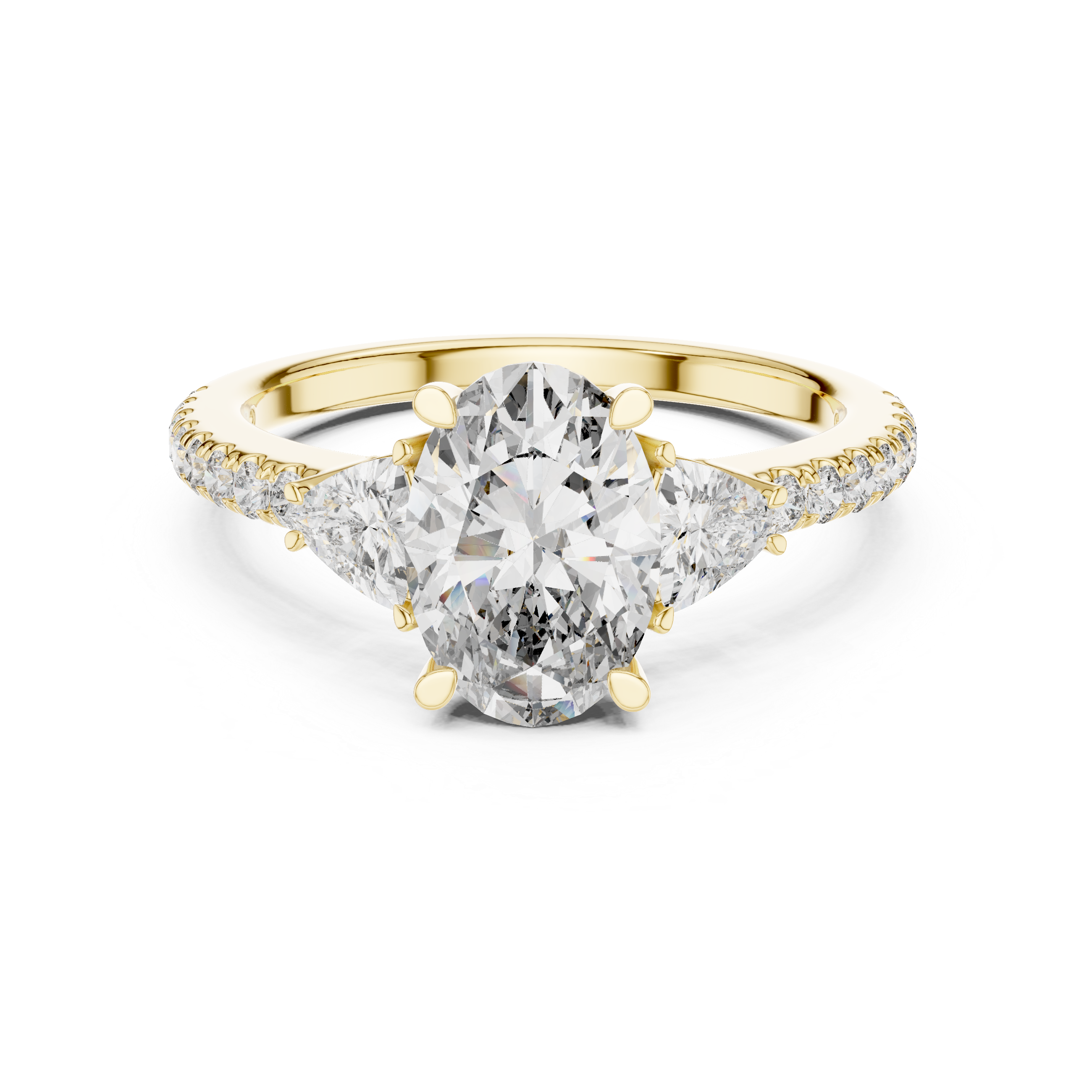 Oval Cut Brilliant Moissanite VVS1 Eternity Engagement Ring