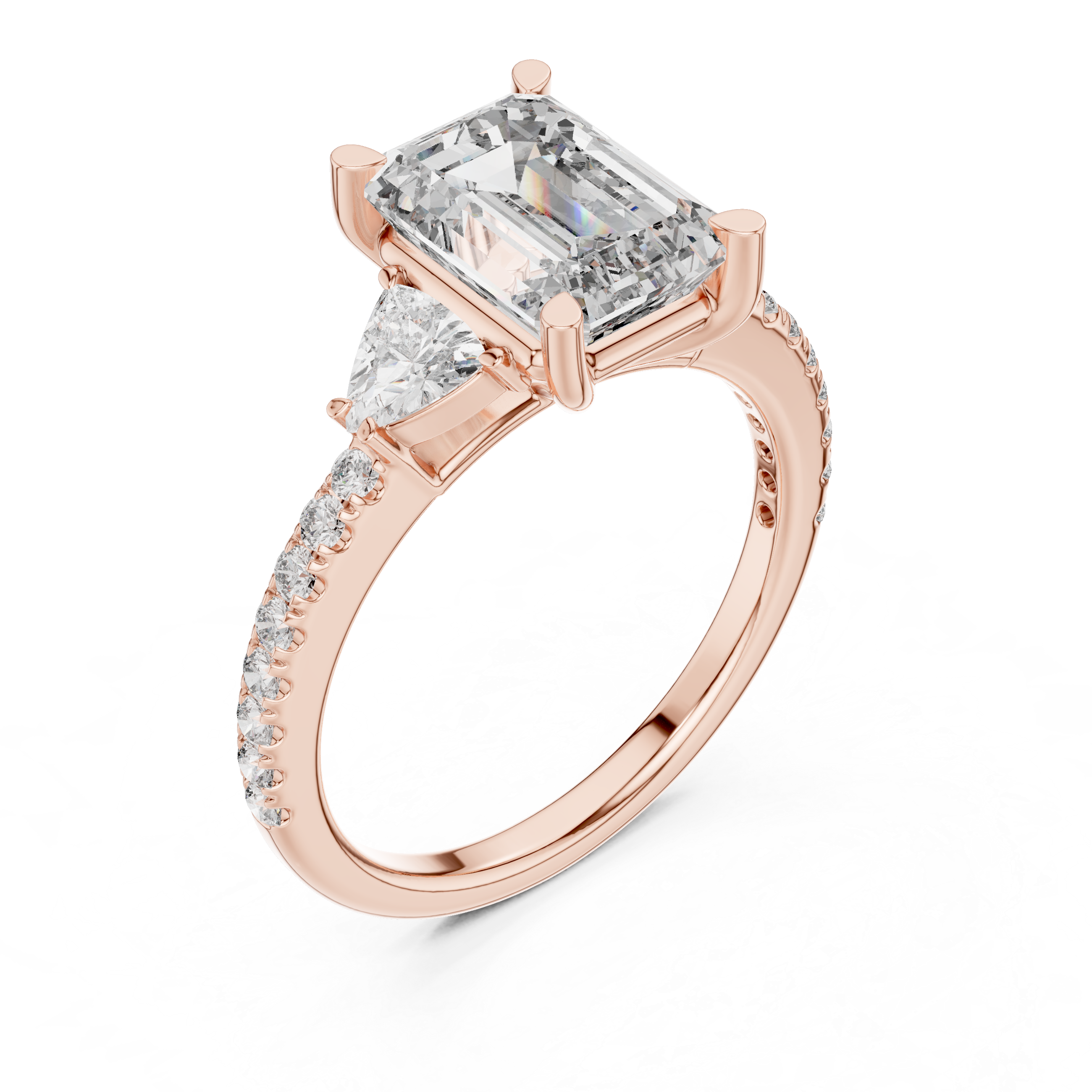 Emerald Cut Brilliant Moissanite VVS1 Eternity Engagement Ring