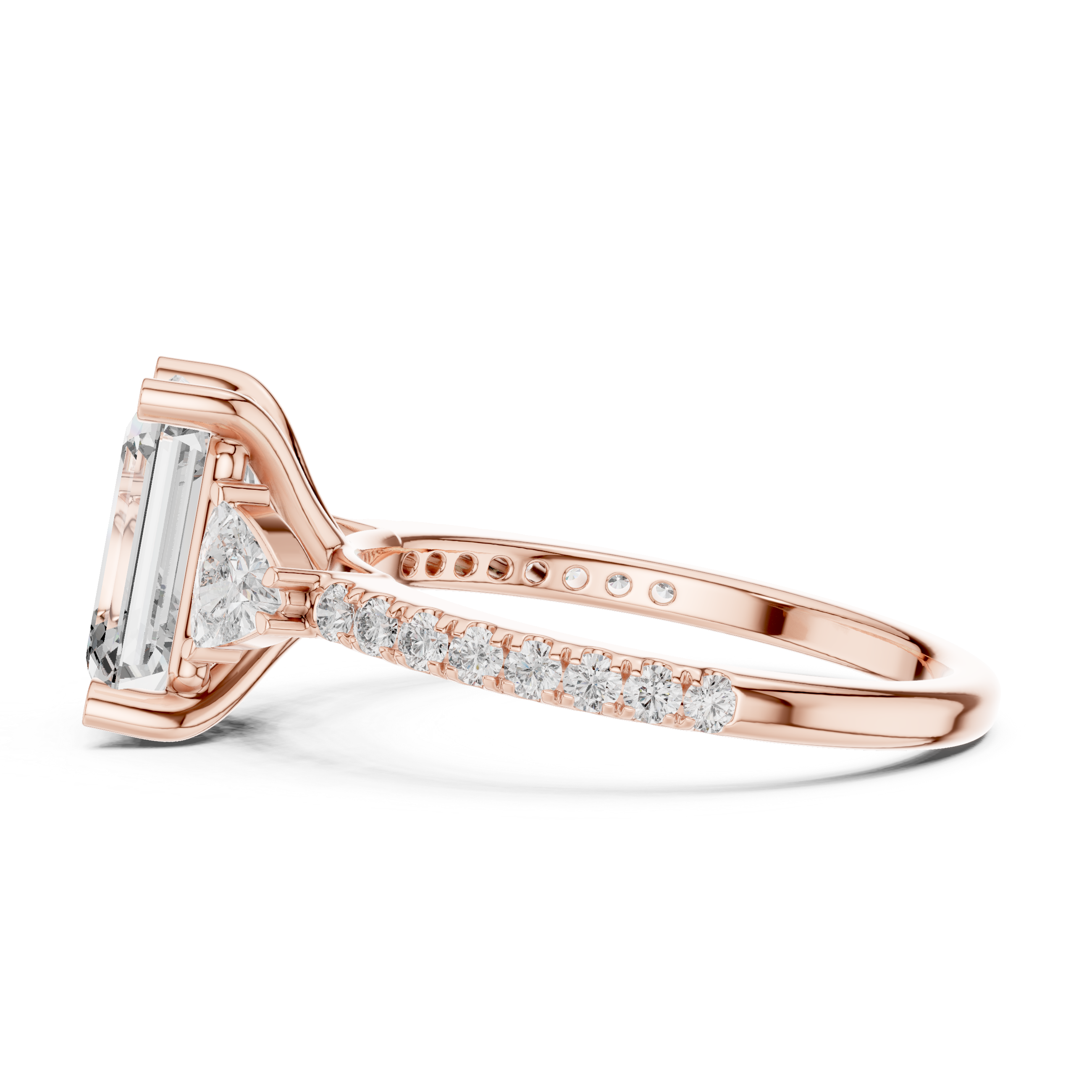 Emerald Cut Brilliant Moissanite VVS1 Eternity Engagement Ring