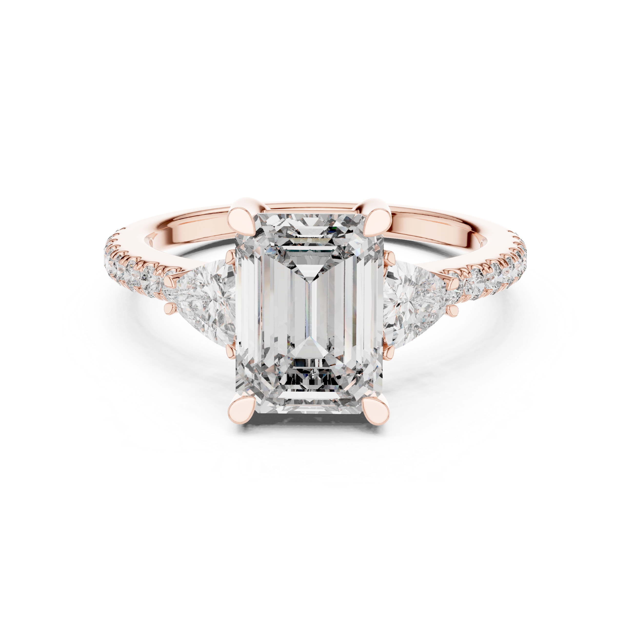 Emerald Cut Brilliant Moissanite VVS1 Eternity Engagement Ring
