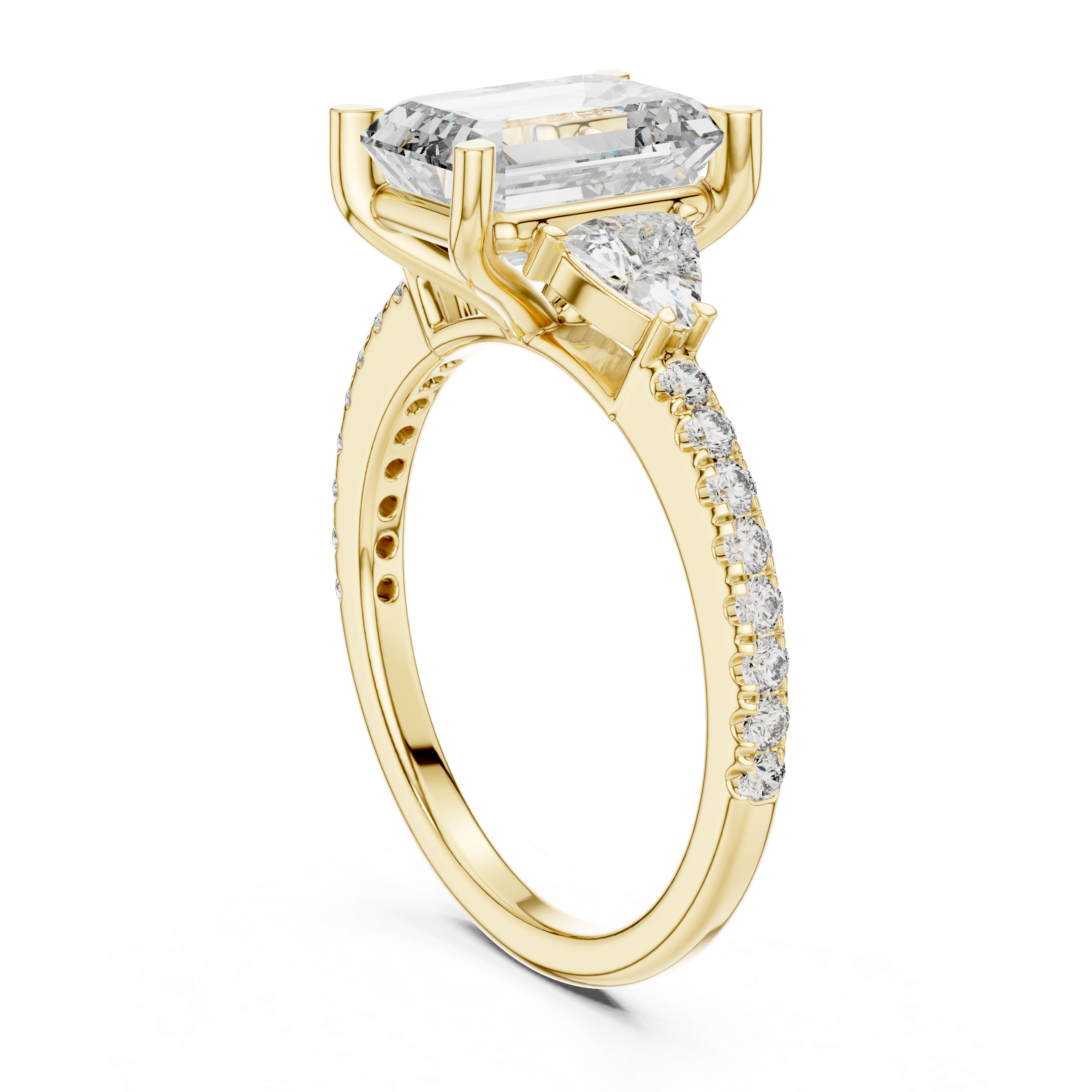 Emerald Cut Brilliant Moissanite VVS1 Eternity Engagement Ring