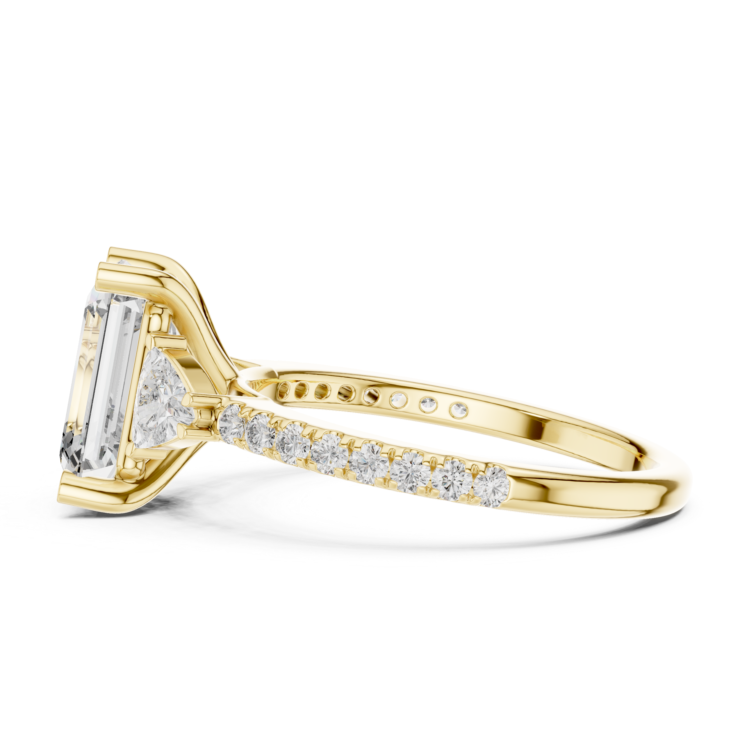 Emerald Cut Brilliant Moissanite VVS1 Eternity Engagement Ring