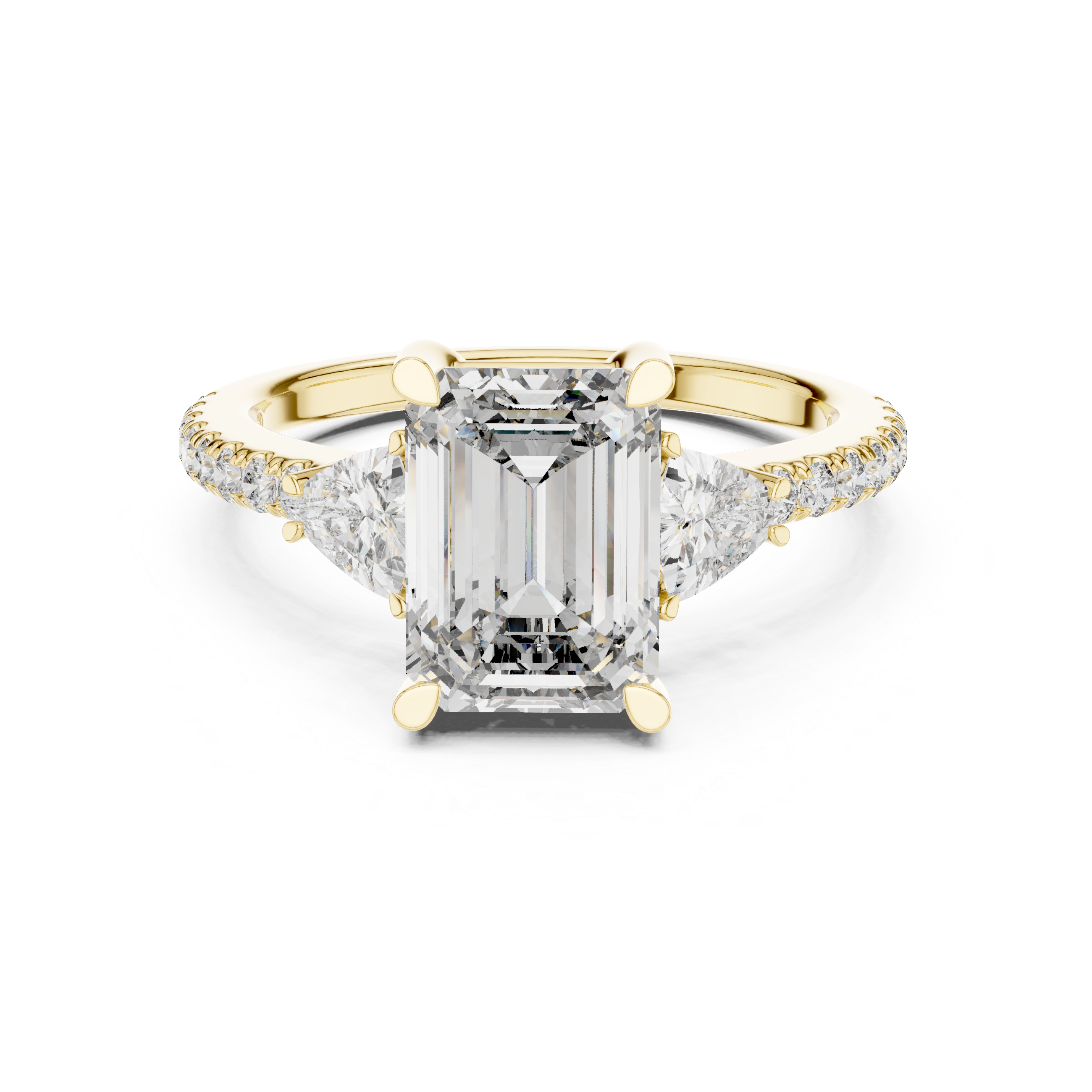 Emerald Cut Brilliant Moissanite VVS1 Eternity Engagement Ring