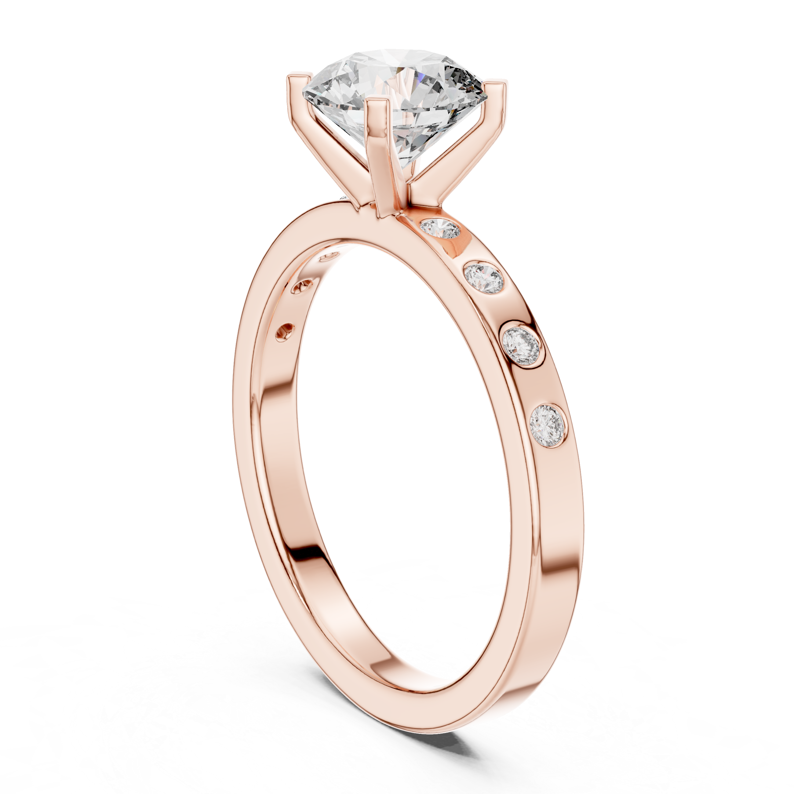Round Cut Brilliant Moissanite VVS1 Eternity Engagement Ring
