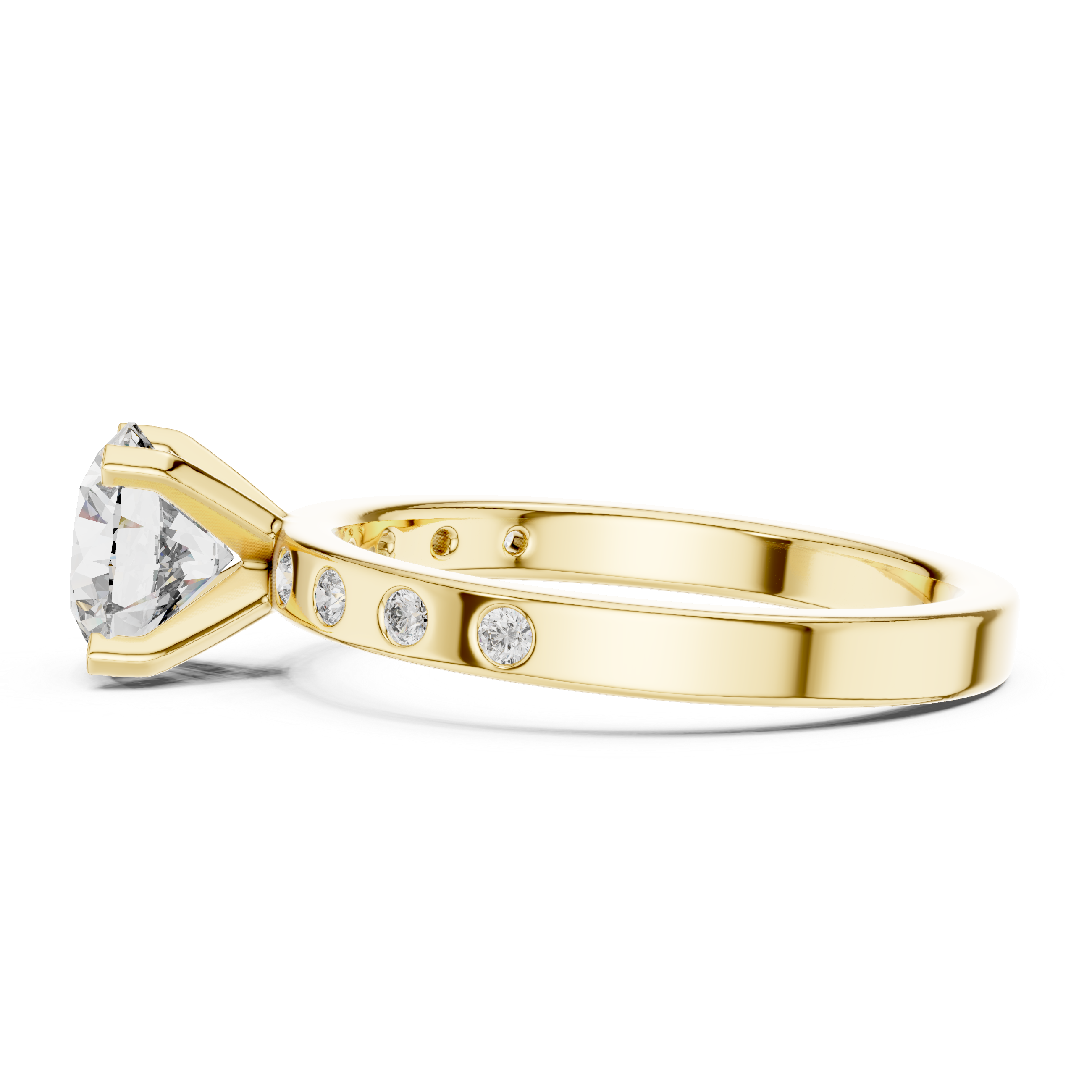 Round Cut Brilliant Moissanite VVS1 Eternity Engagement Ring