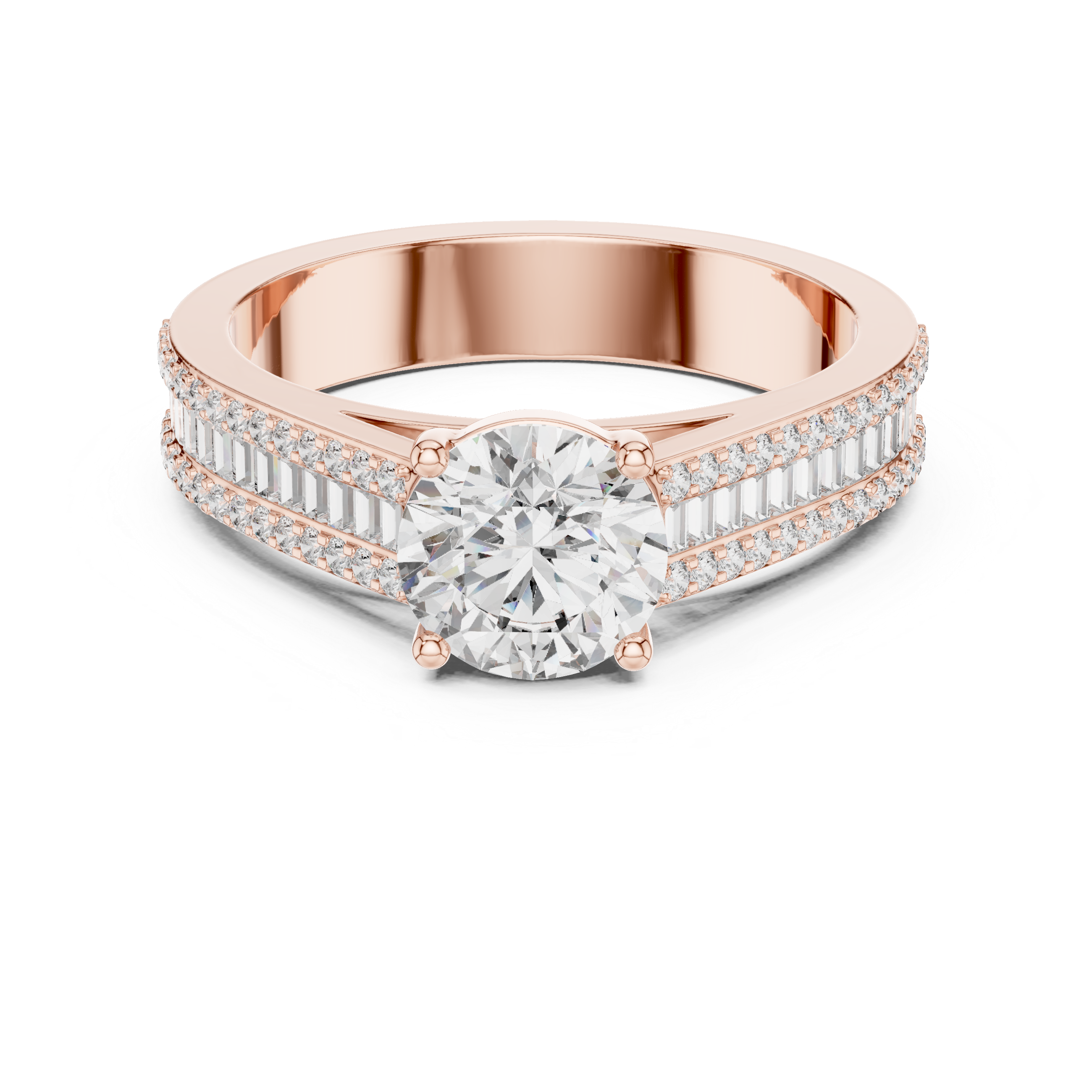 Round Cut Brilliant Moissanite VVS1 Eternity Engagement Ring