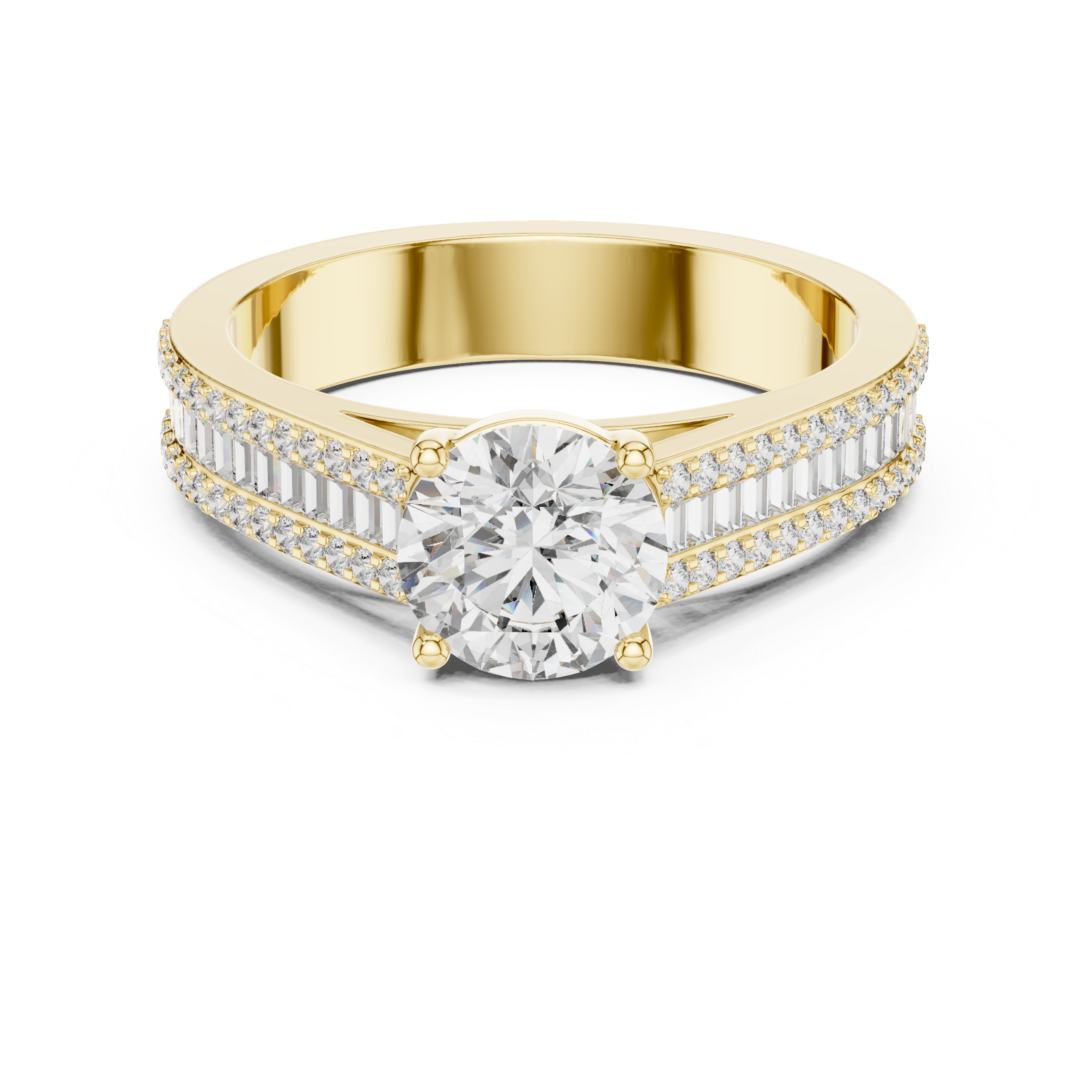 Round Cut Brilliant Moissanite VVS1 Eternity Engagement Ring