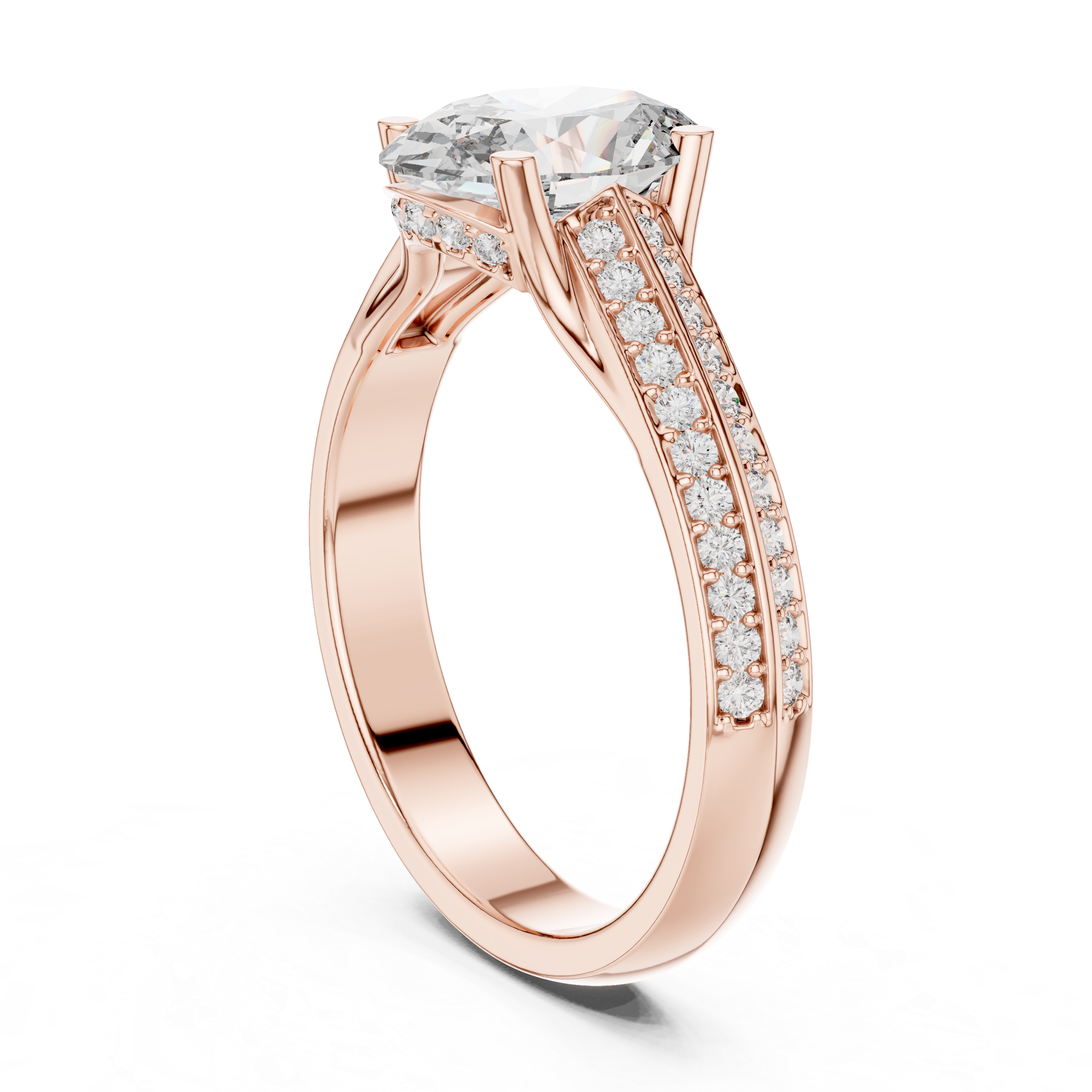 Oval Cut Brilliant Moissanite VVS1 Eternity Engagement Ring