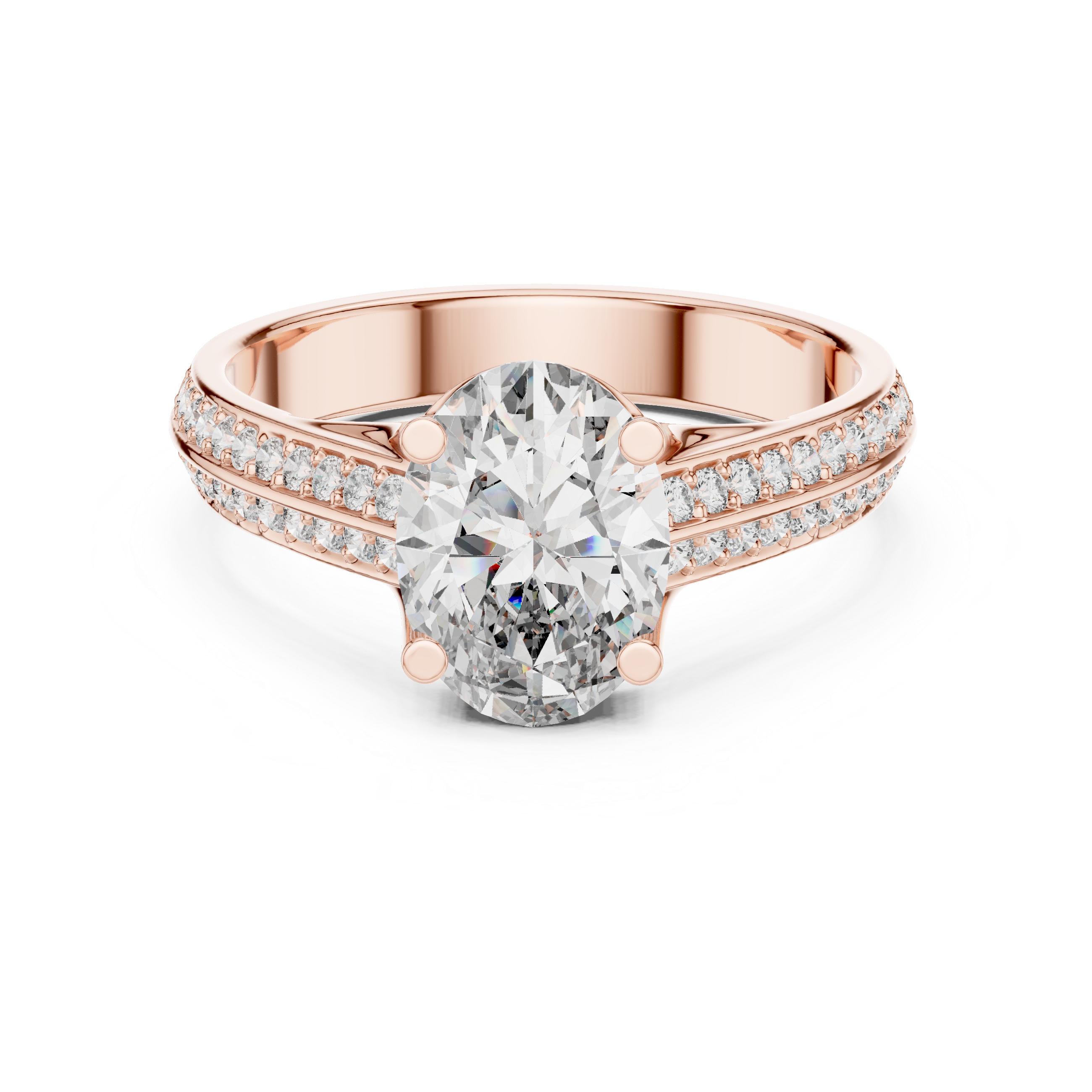 Oval Cut Brilliant Moissanite VVS1 Eternity Engagement Ring