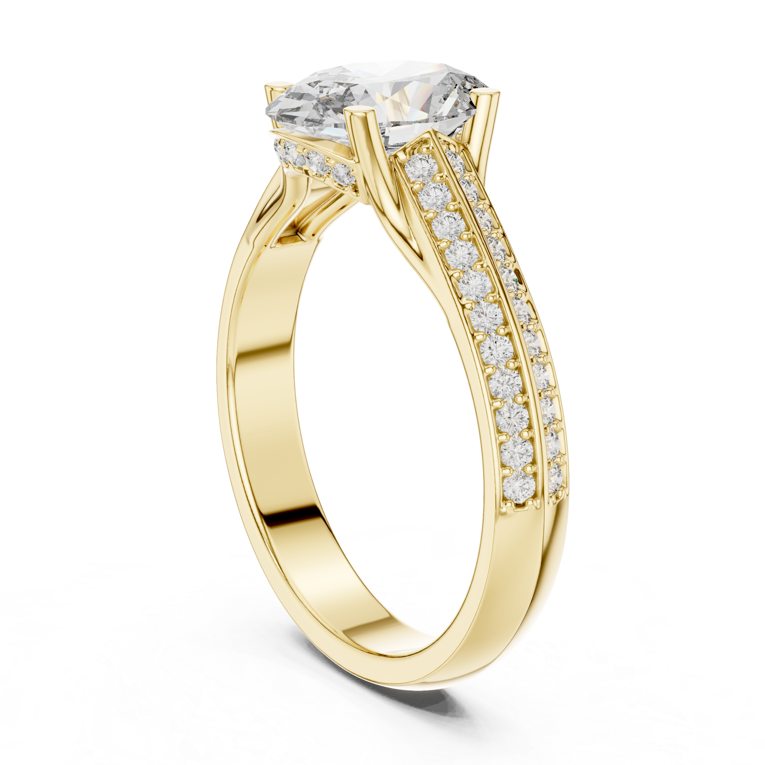 Oval Cut Brilliant Moissanite VVS1 Eternity Engagement Ring