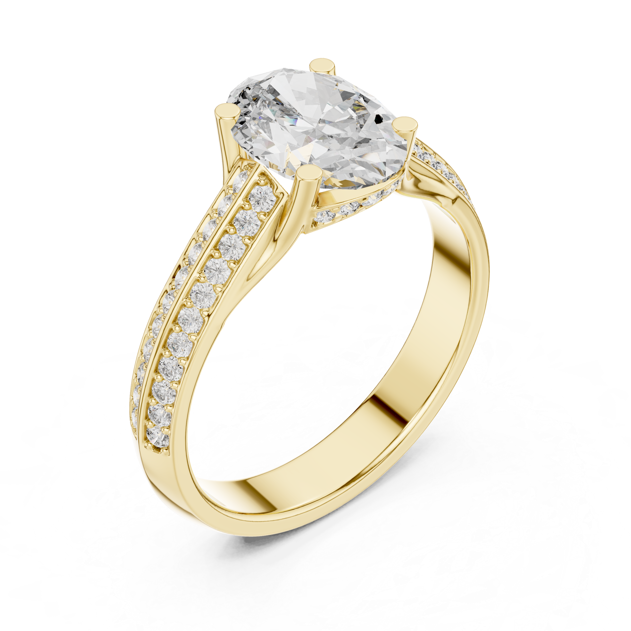 Oval Cut Brilliant Moissanite VVS1 Eternity Engagement Ring