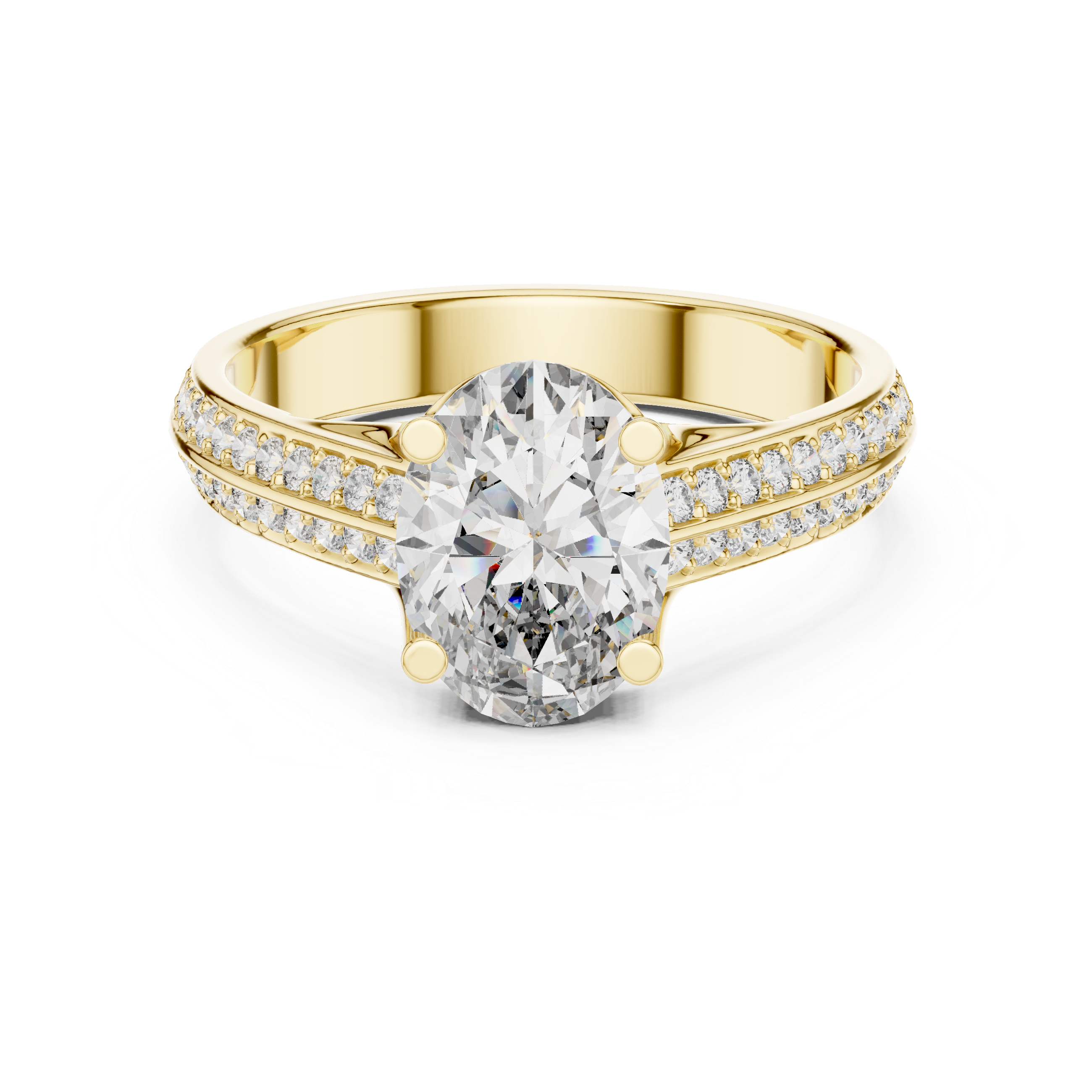 Oval Cut Brilliant Moissanite VVS1 Eternity Engagement Ring