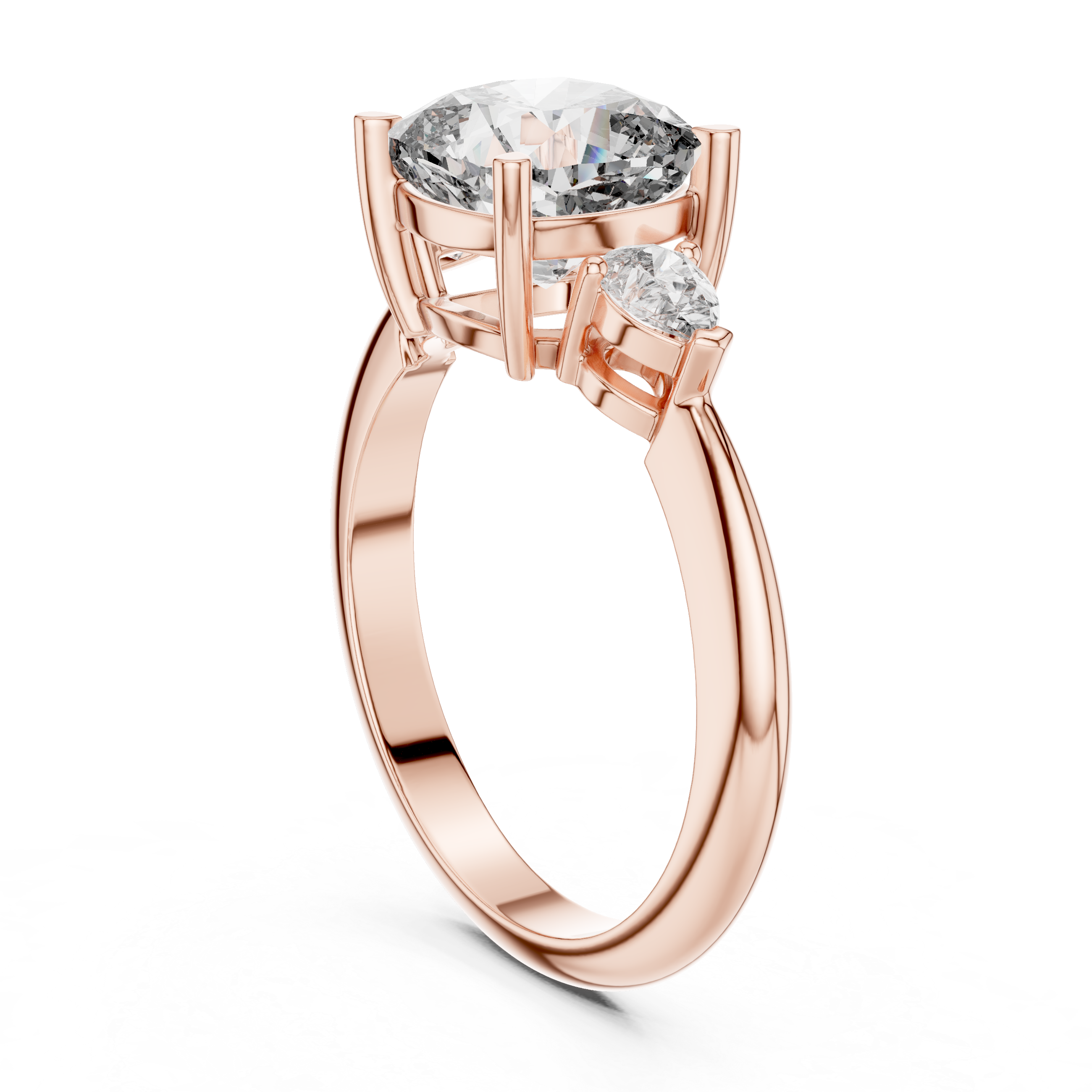 Cushion And Pear Cut Brilliant Moissanite VVS1 Eternity Engagement Ring