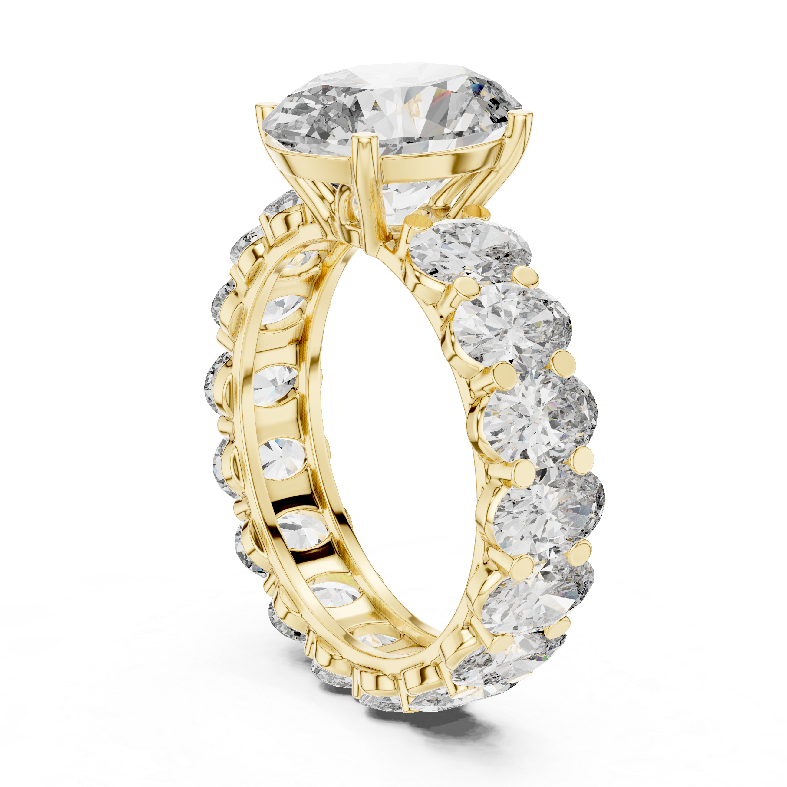 Oval Brilliant Moissanite VVS1 Eternity Engagement Ring